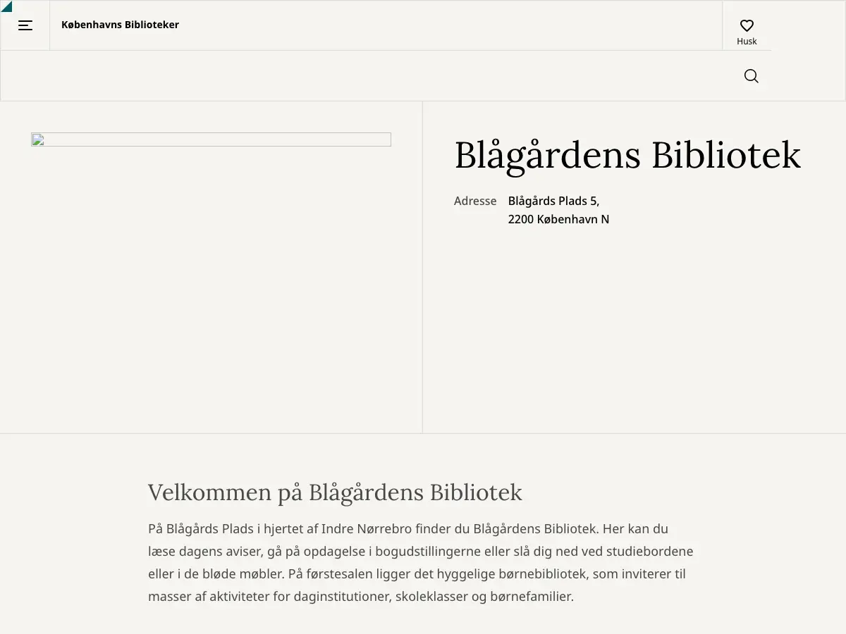 Blågårdens Bibliotek's website