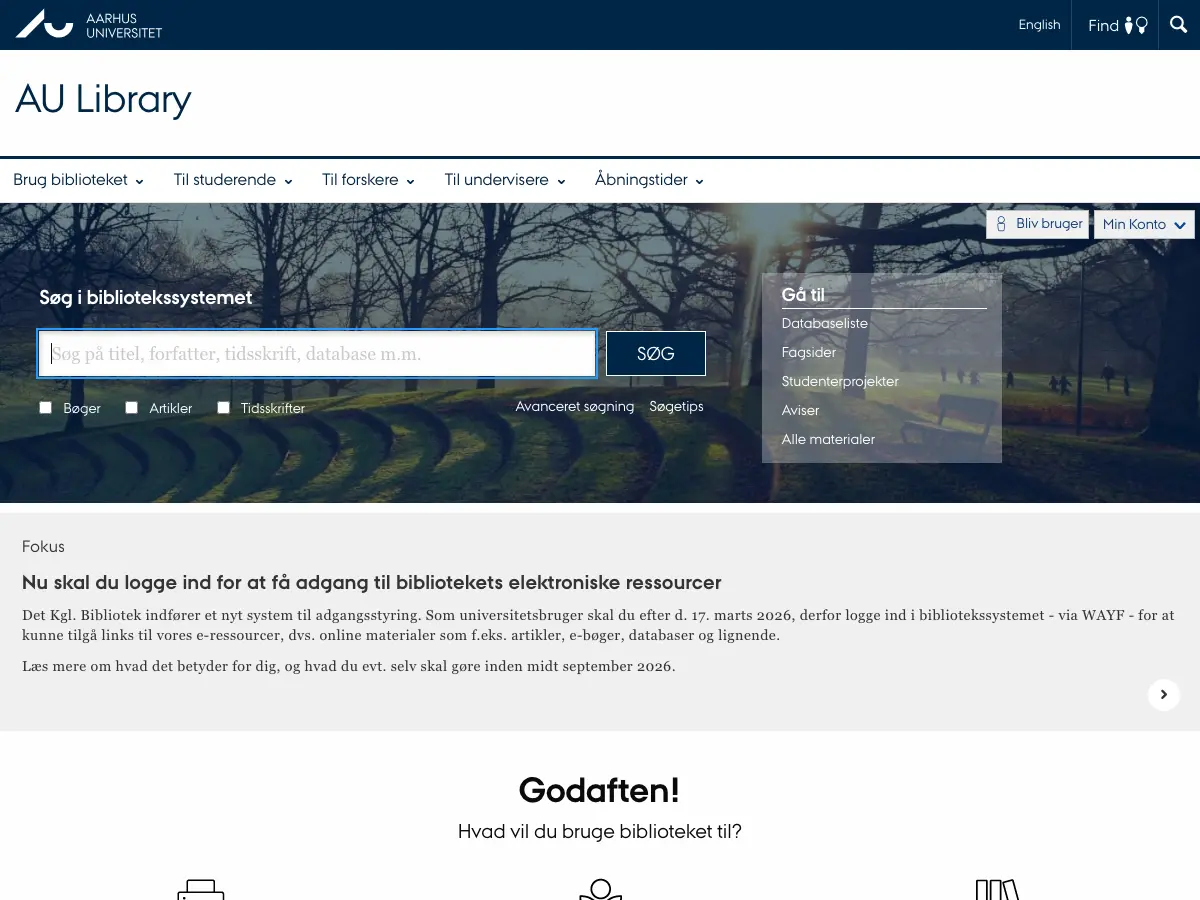 AU Library's website