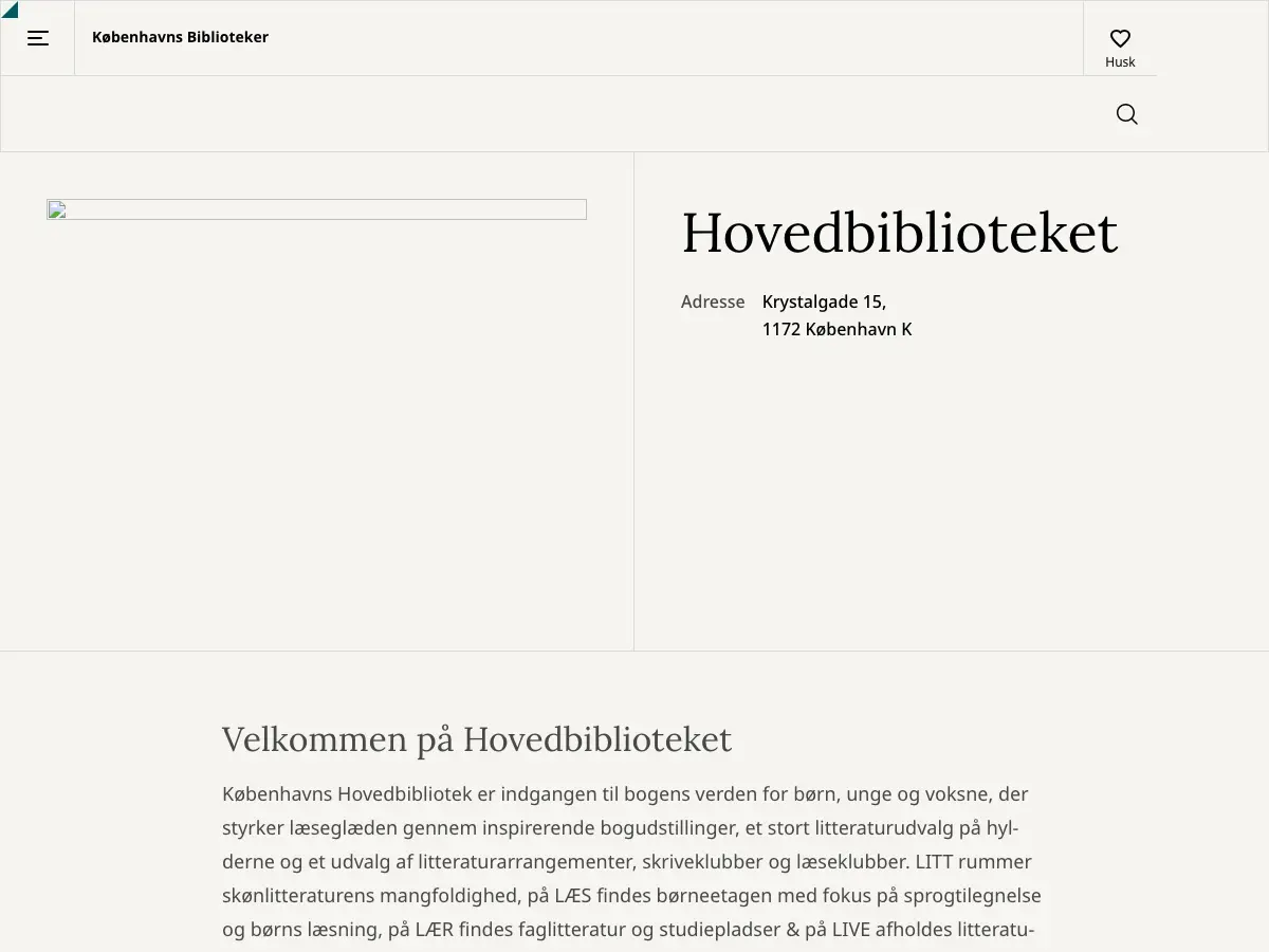 Copenhagen Main Library's website