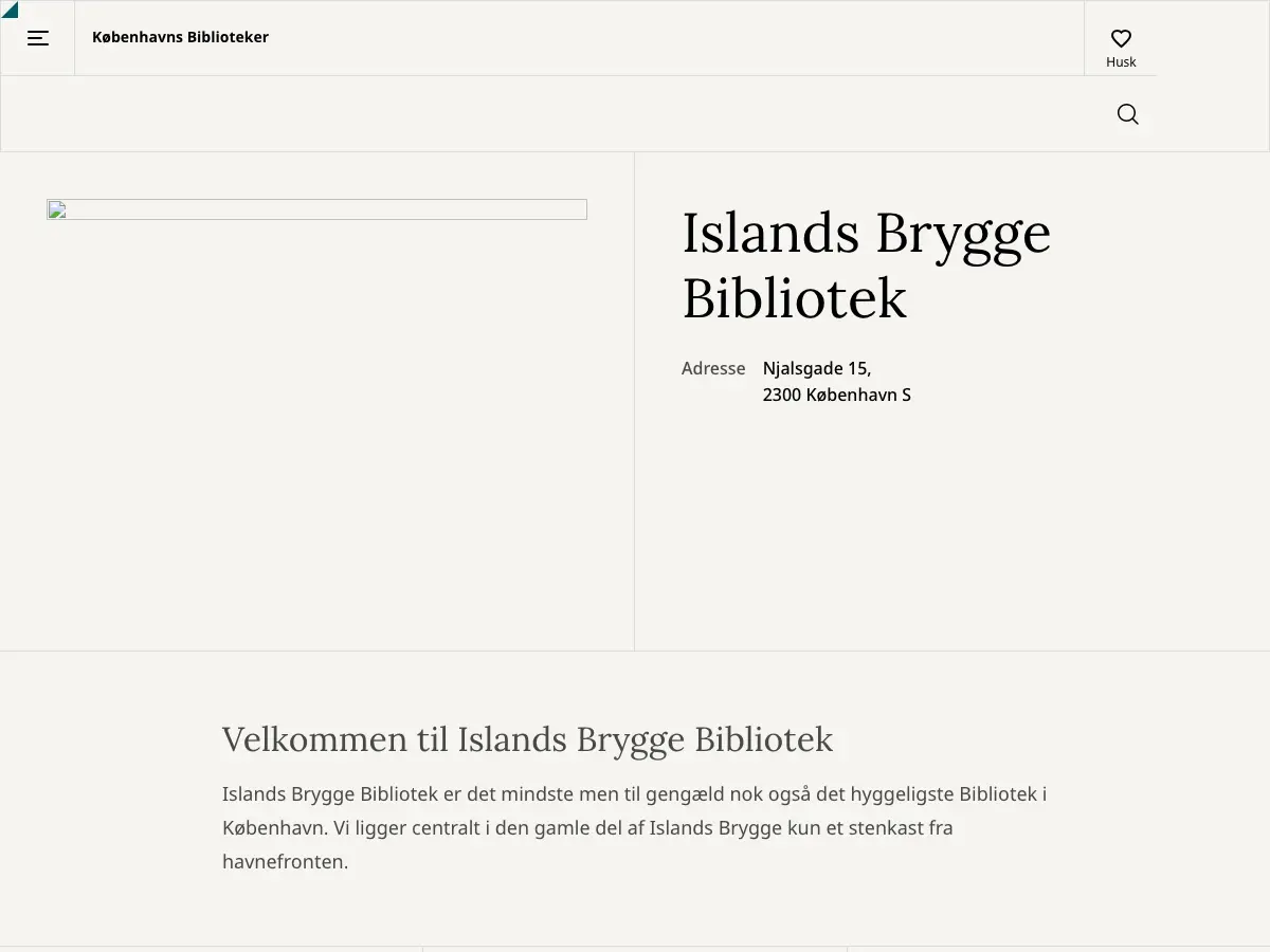 Islands Brygge Bibliotek's website