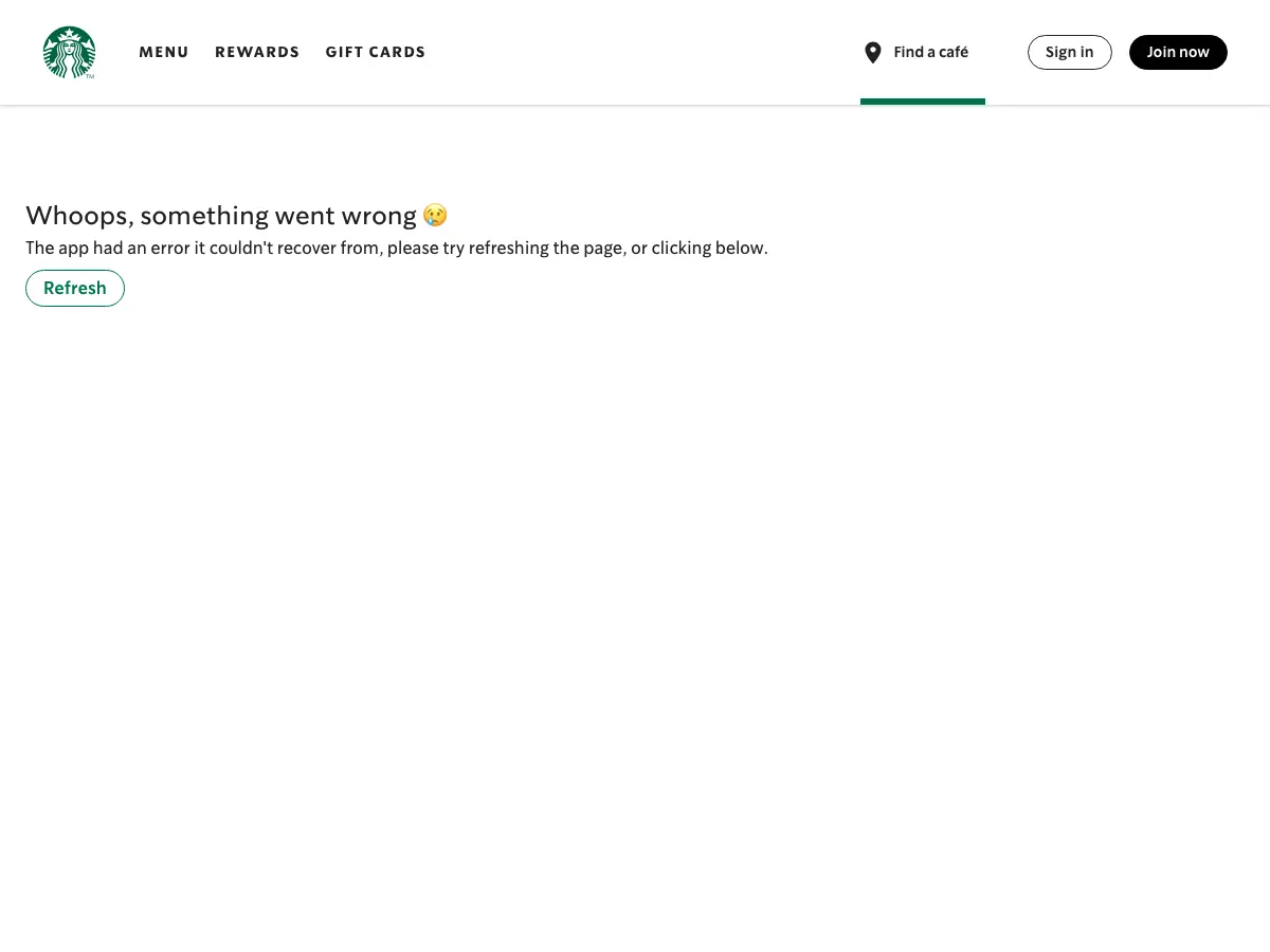 Starbucks's website