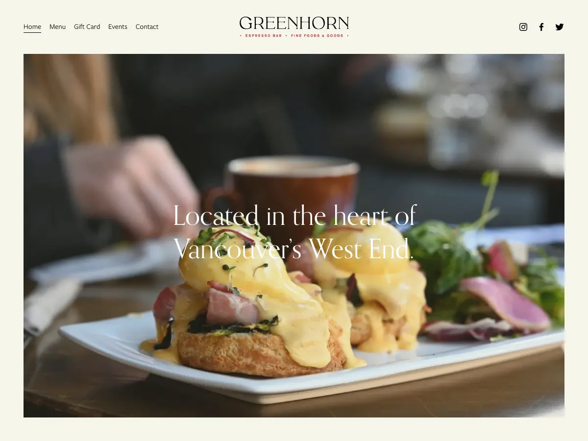Greenhorn Cafe's website