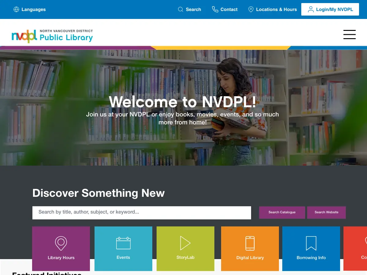 North Vancouver District Public Library's website