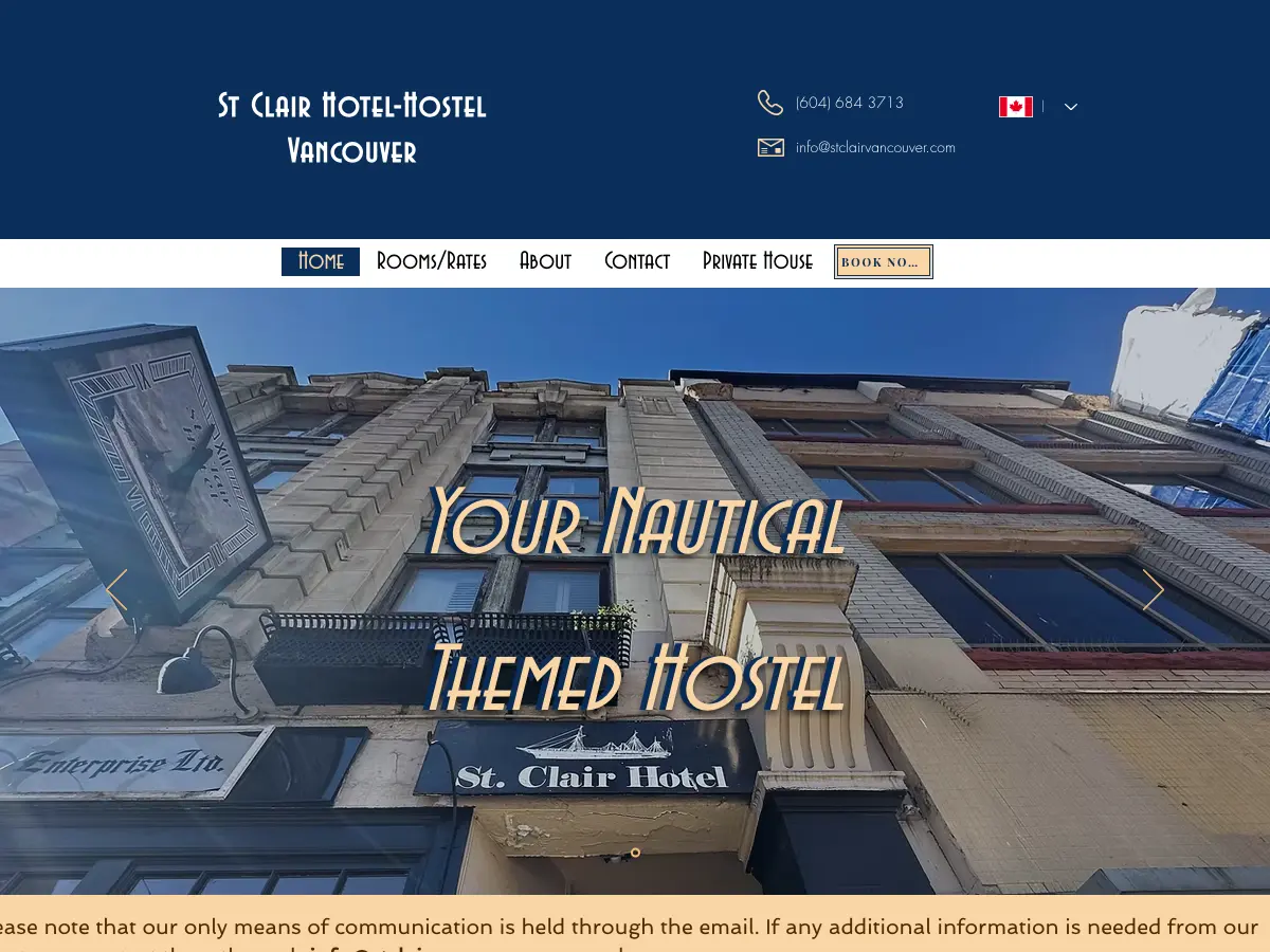 St Clair Hotel-Hostel's website