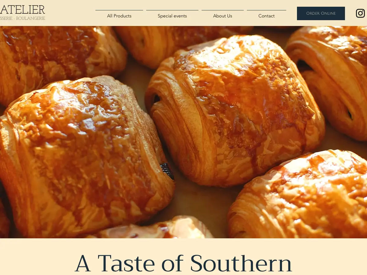 L'Atelier Pâtisserie's website