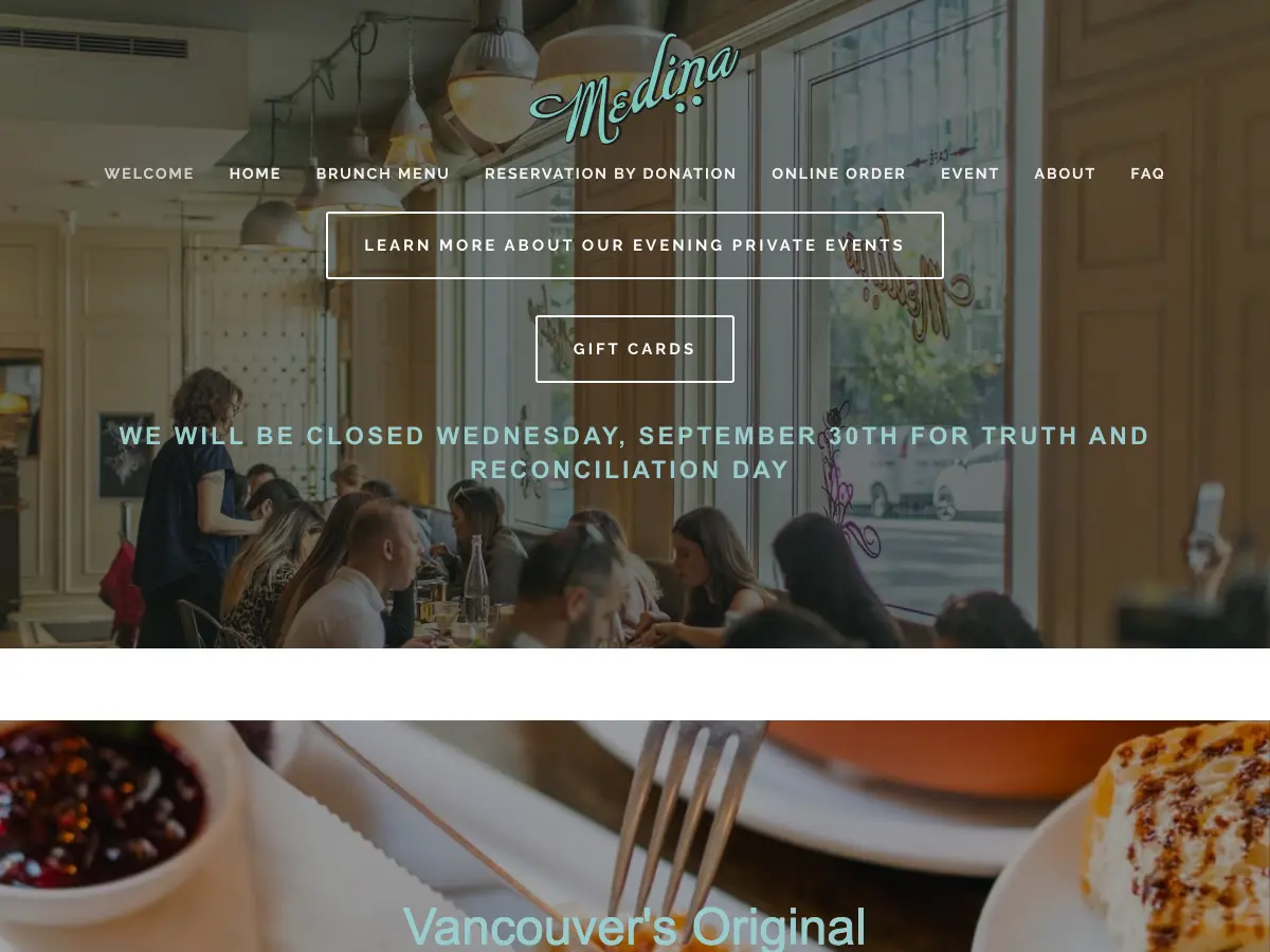 Cafe Medina's website