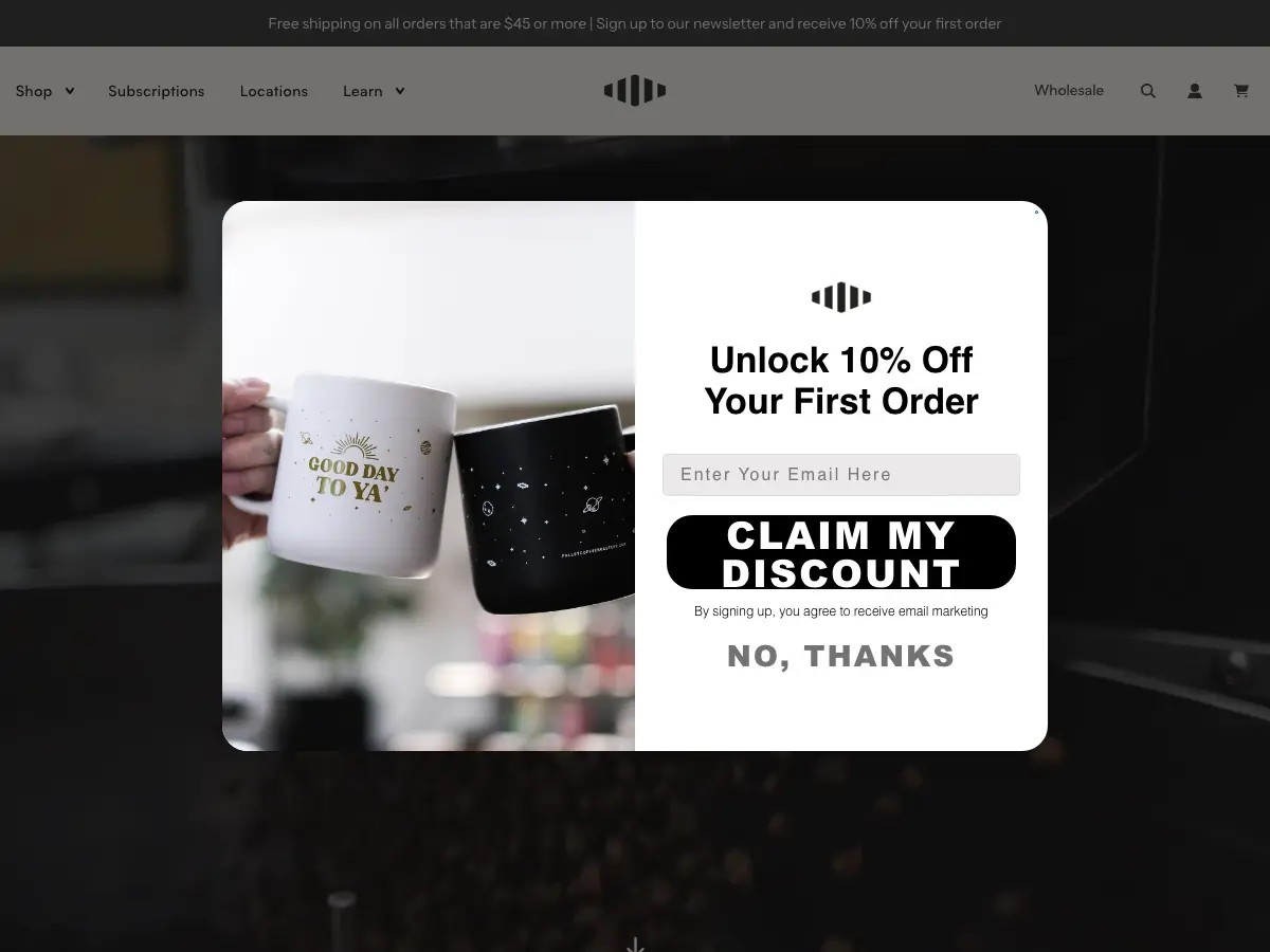 Pallet Coffee Roasters's website