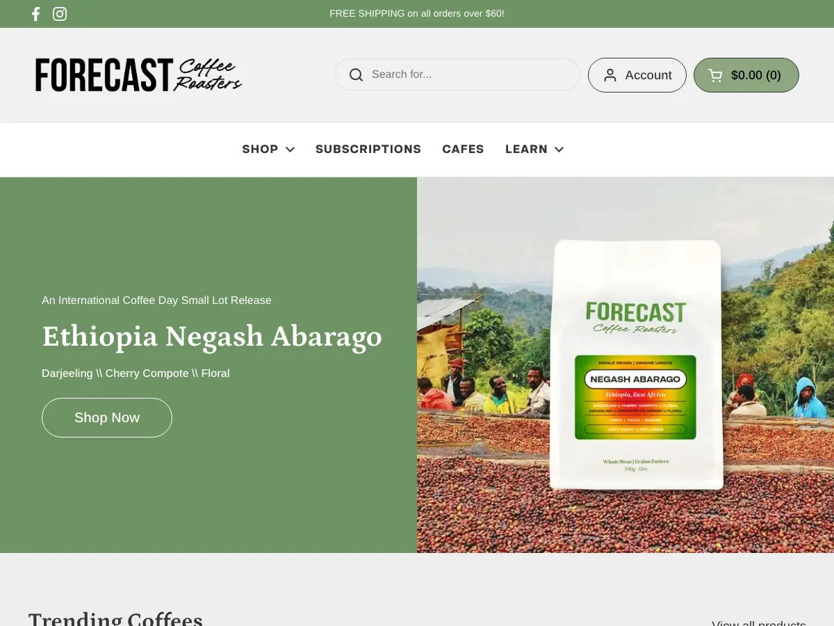 Forecast Coffee's website