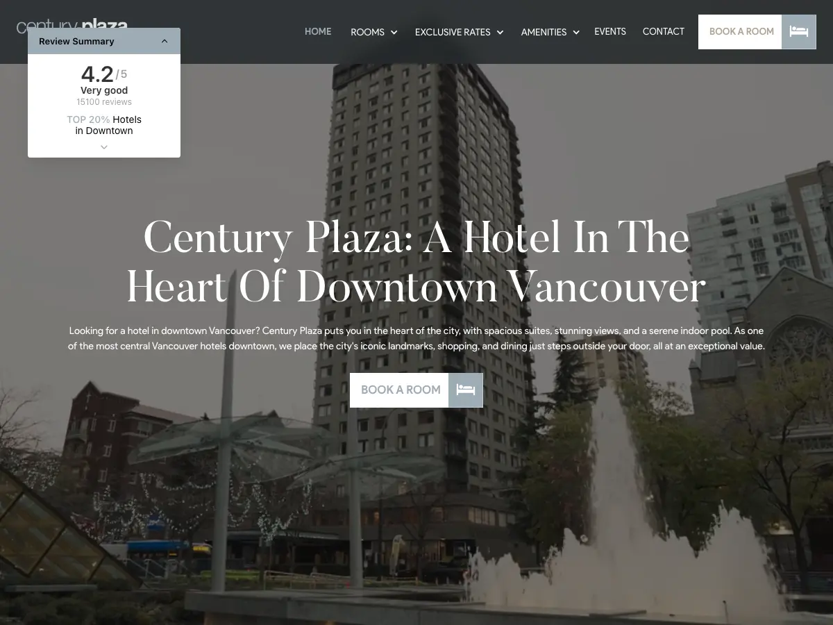 Century Plaza Hotel's website