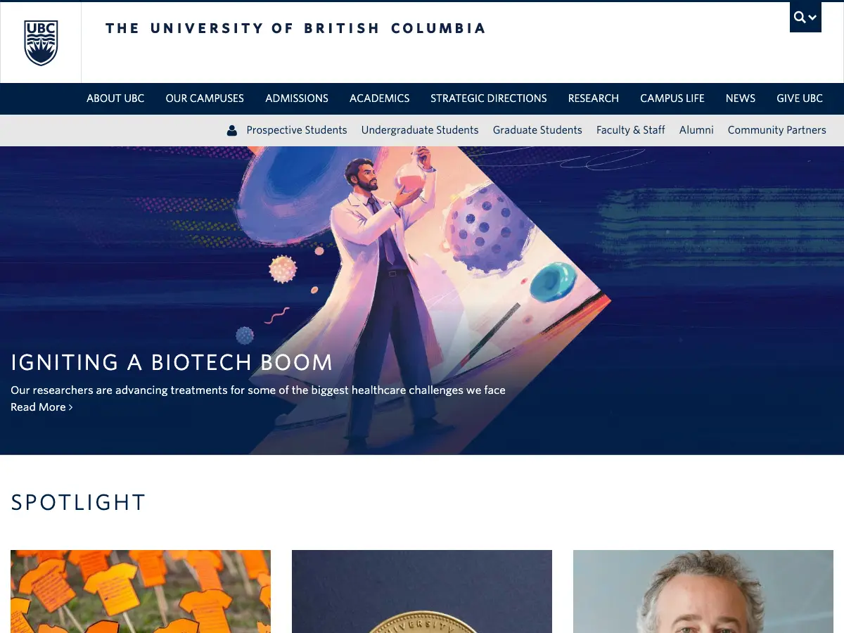 UBC Biomedical Branch Library's website
