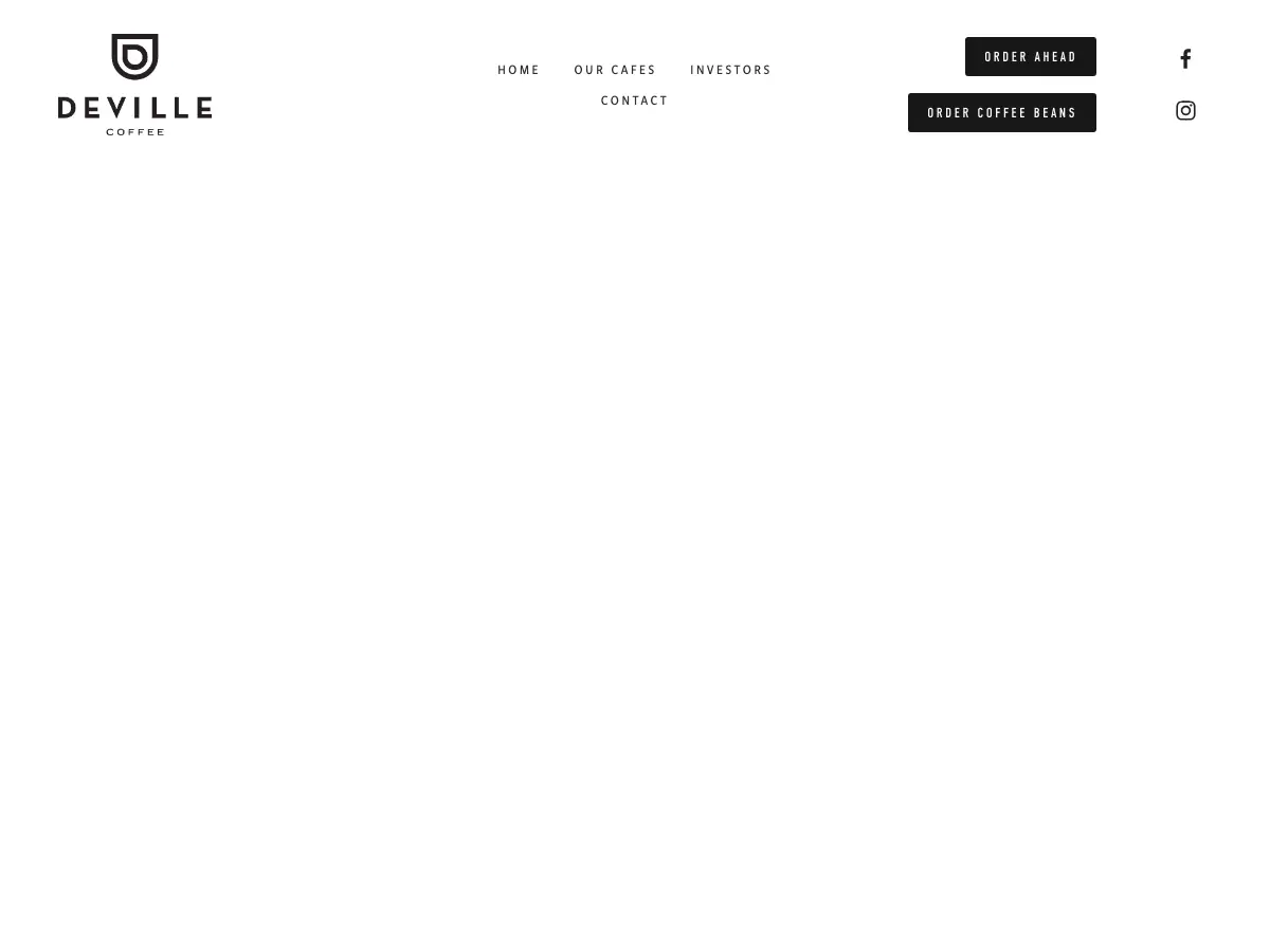Deville Coffee's website