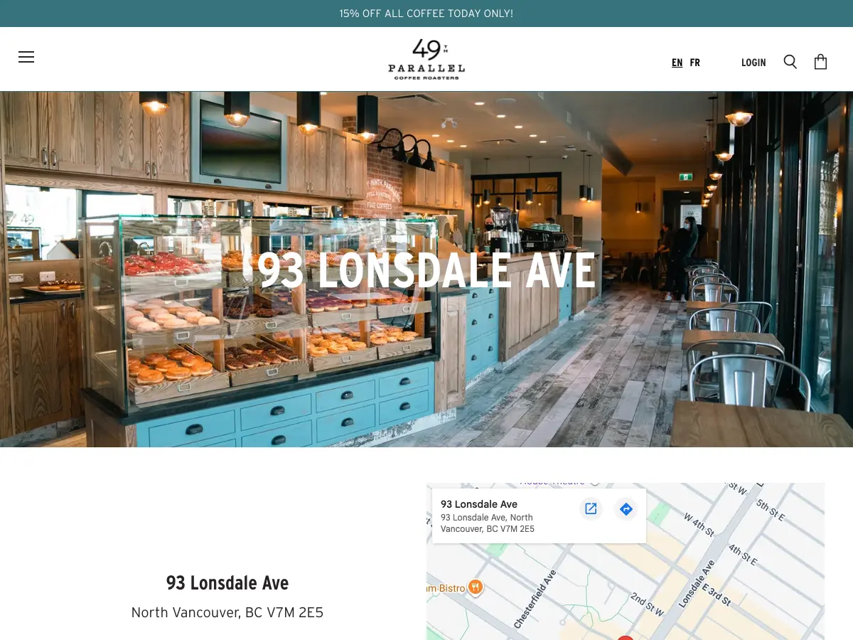 49th Parallel Coffee Roasters's website