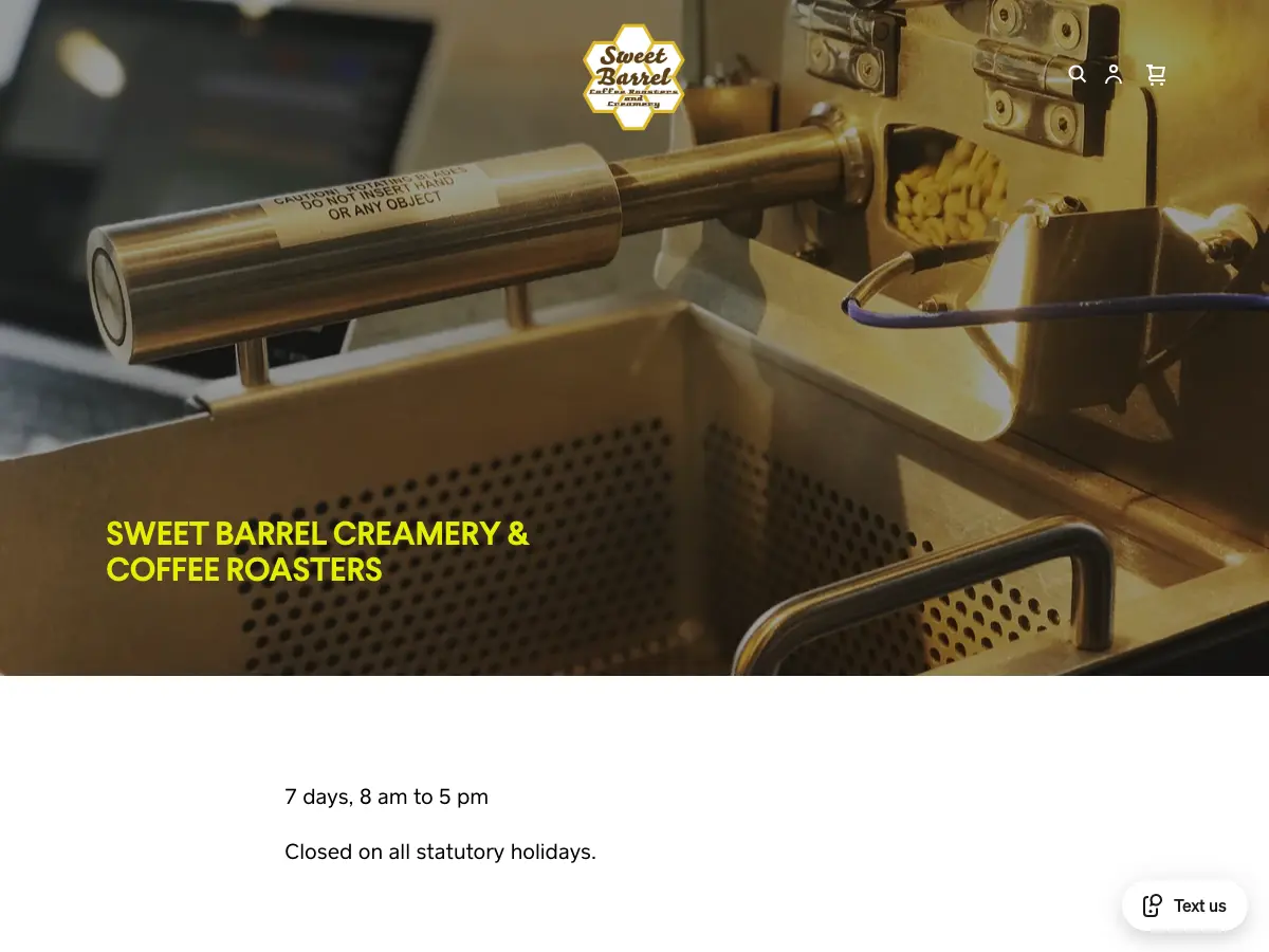 Sweet Barrel Creamery's website