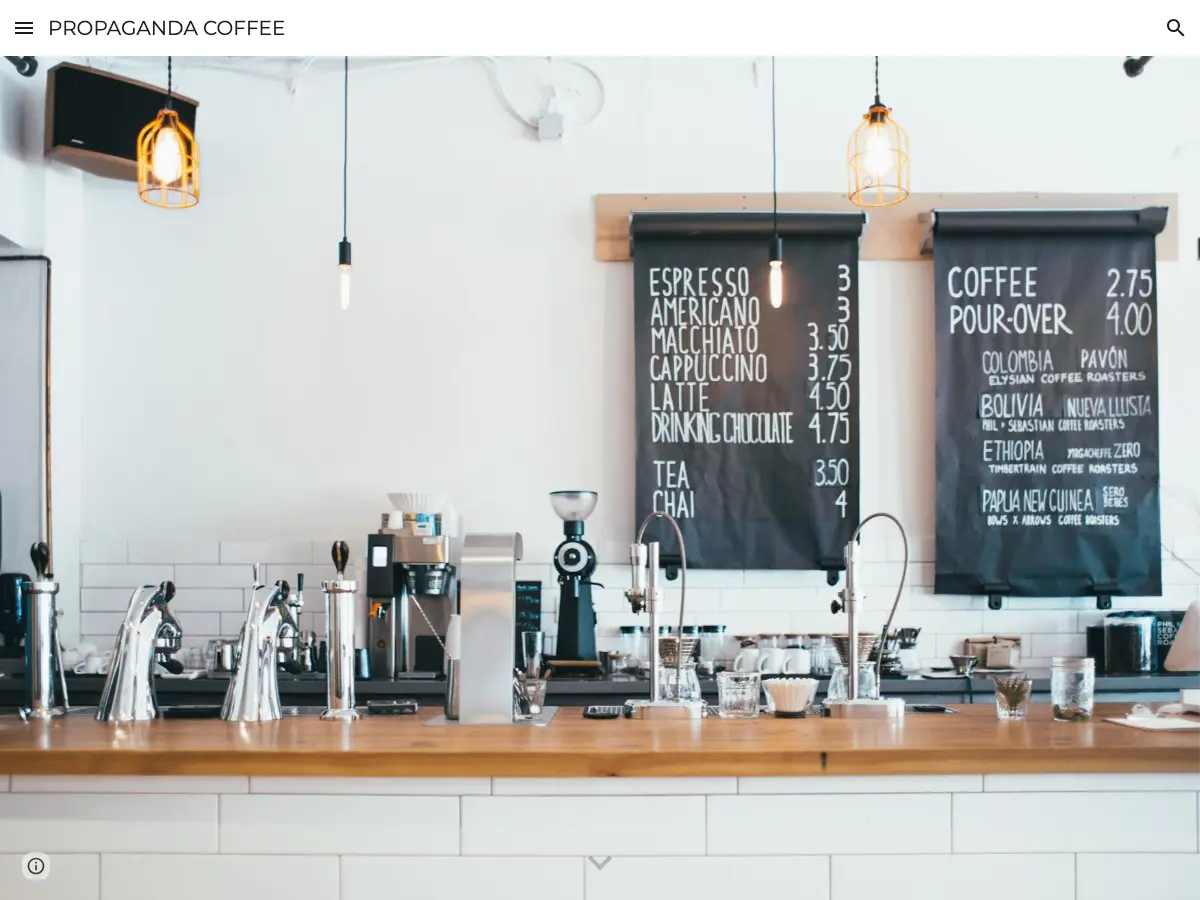 Propaganda Coffee's website
