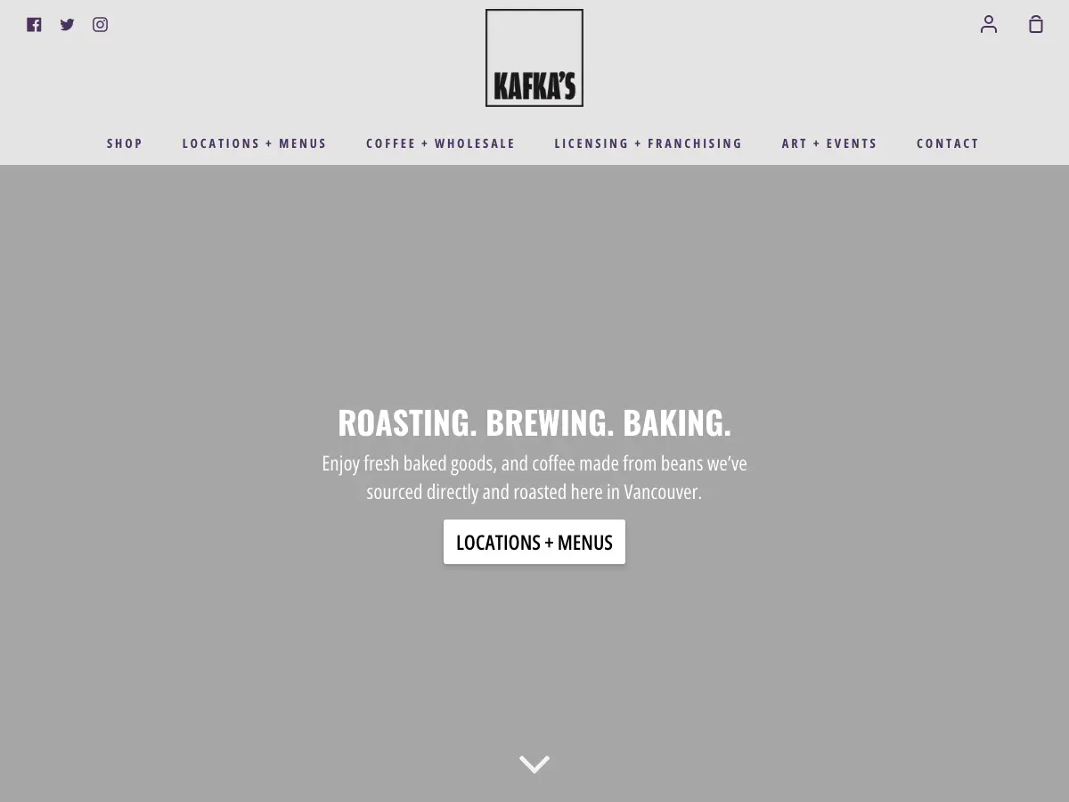 Kafka's Coffee's website