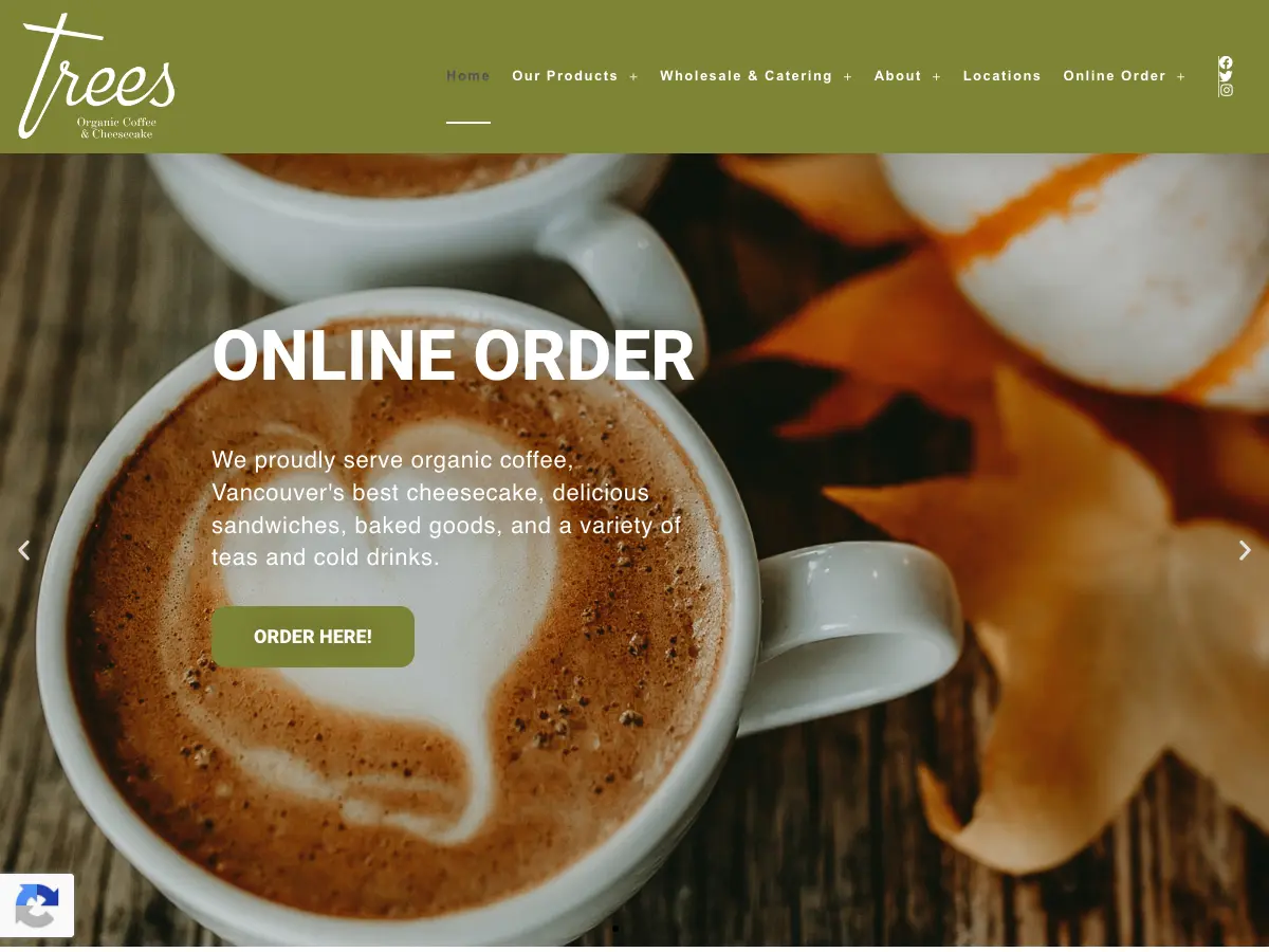Trees Organic Coffee 450 Granville's website