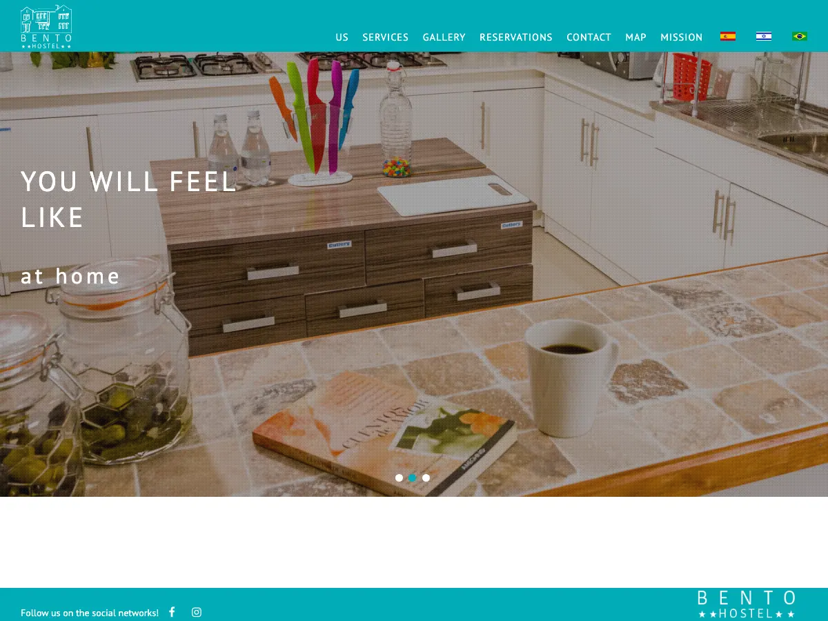 Bento Hostel's website