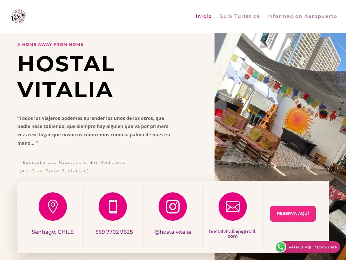 Hostal Vitalia's website