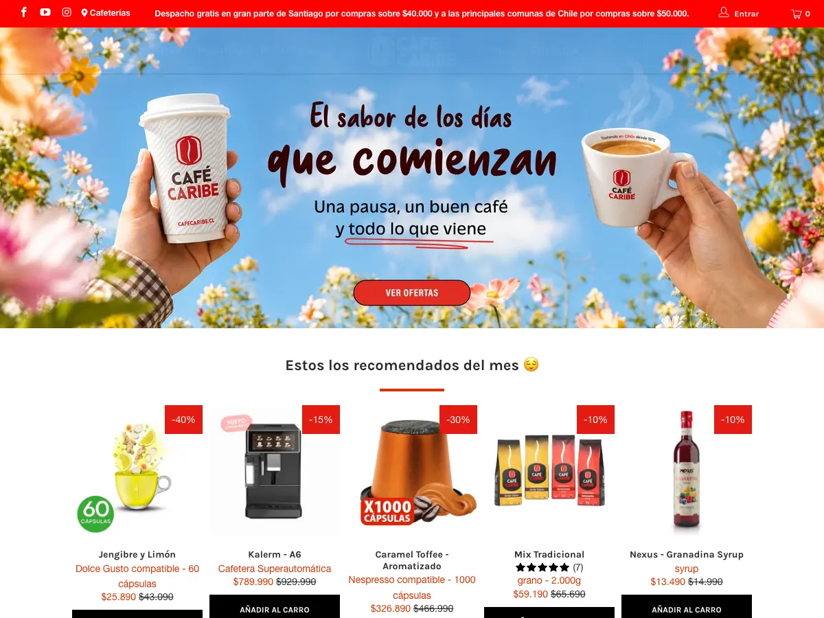 Cafe Caribe's website