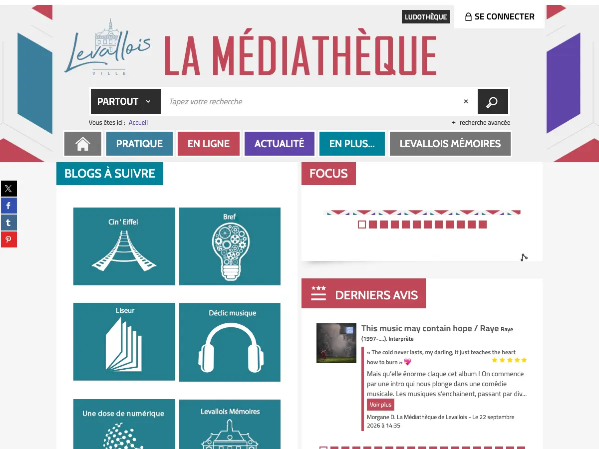 Médiathèque Gustave Eiffel's website