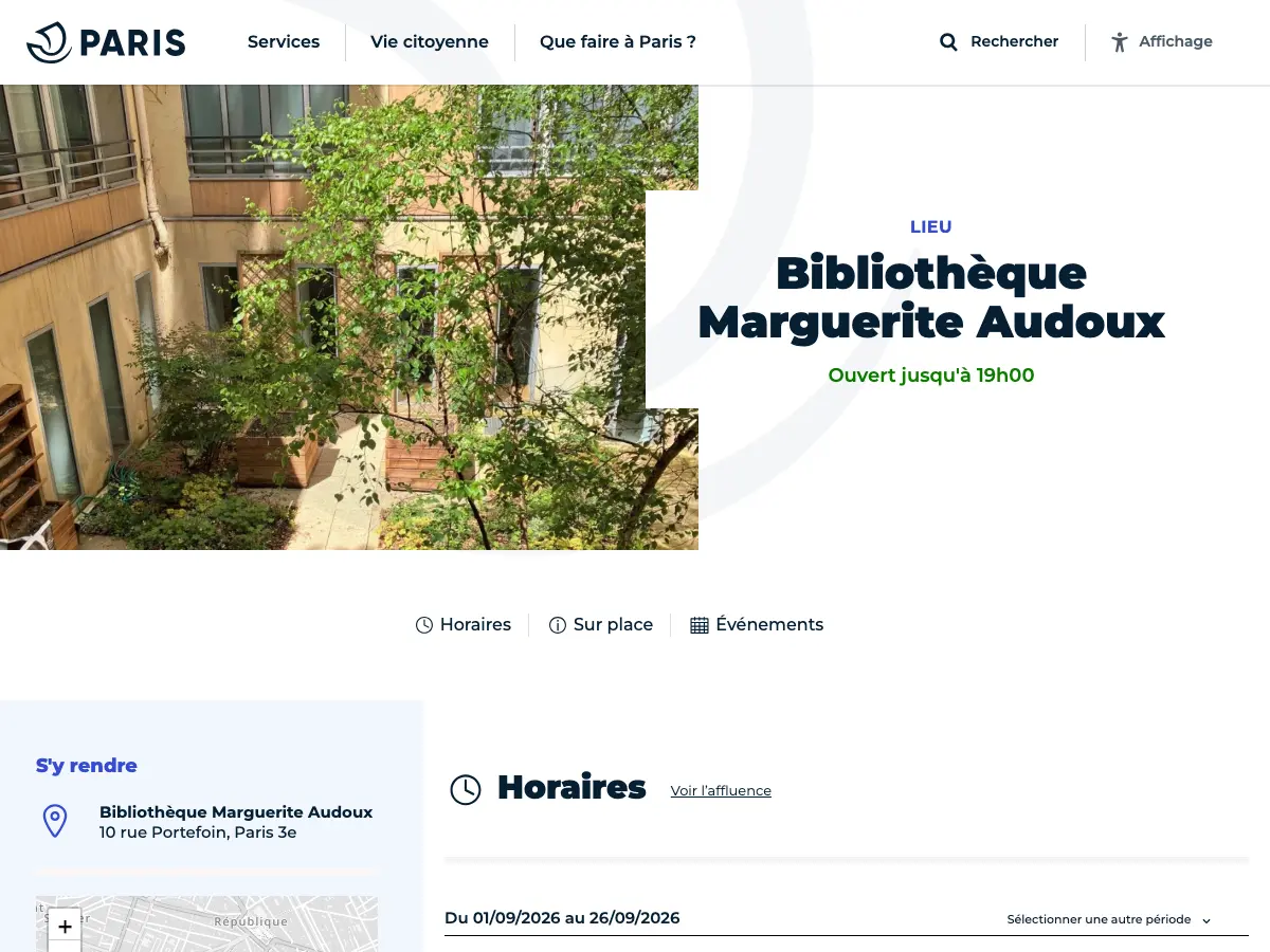 Bibliothèque Marguerite Audoux's website