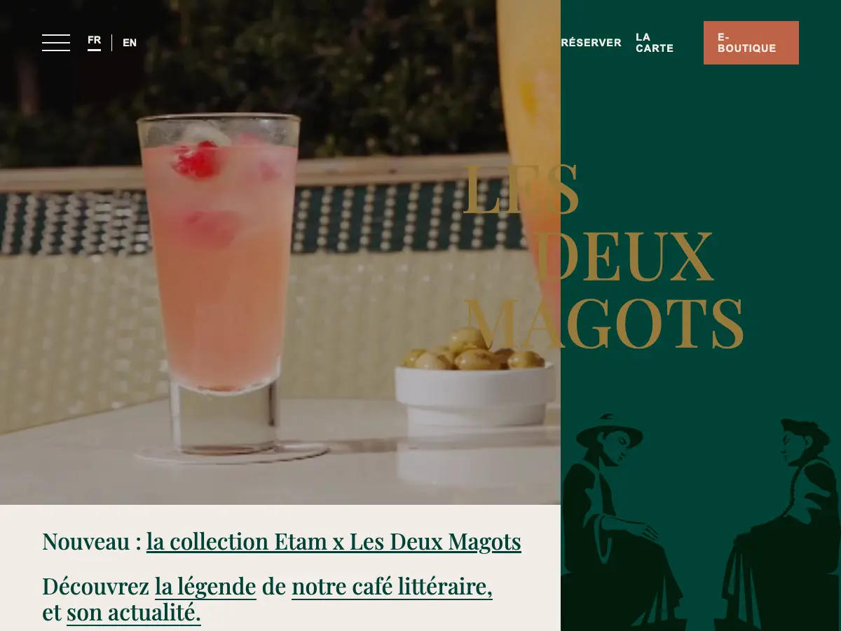 Les Deux Magots's website