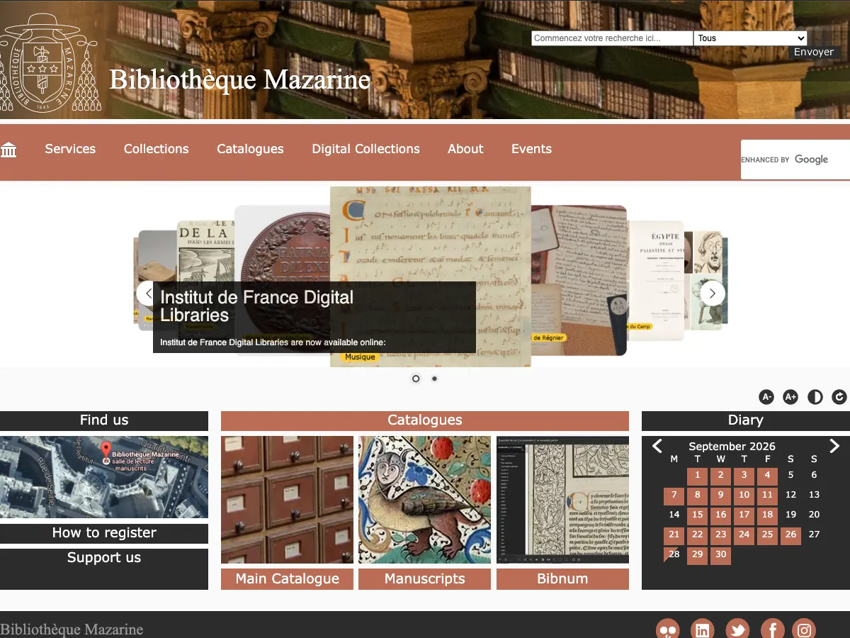 Bibliothèque Mazarine's website