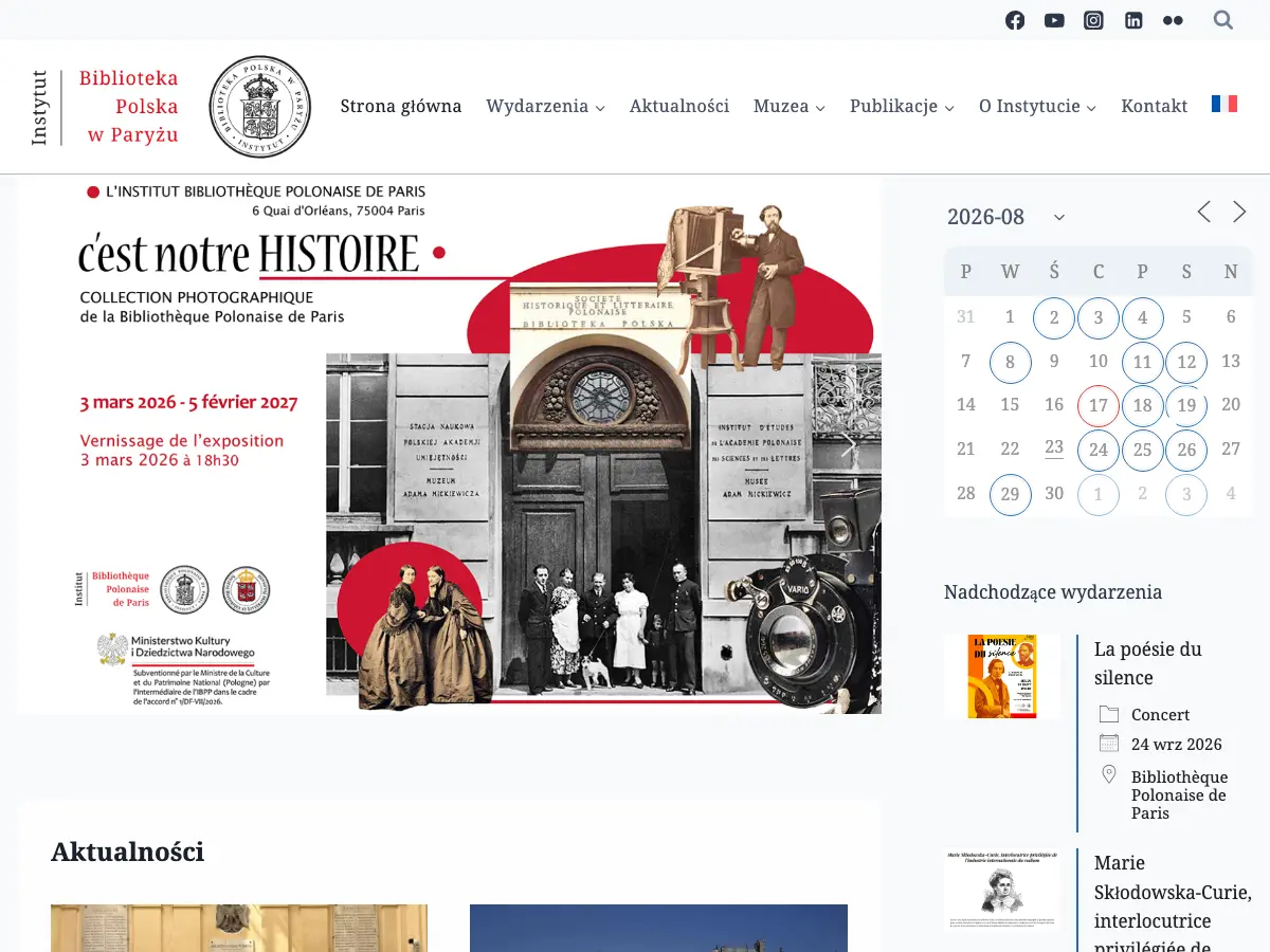Bibliothèque Polonaise de Paris's website