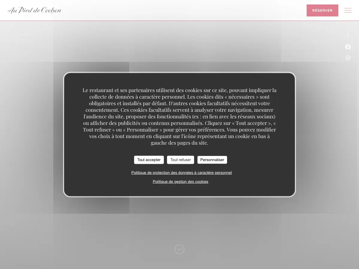 Au Pied de Cochon's website