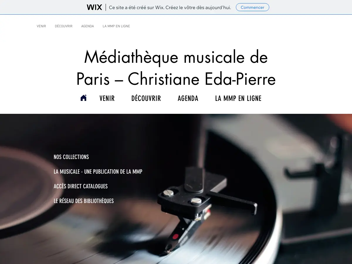 Médiathèque Musicale de Paris's website