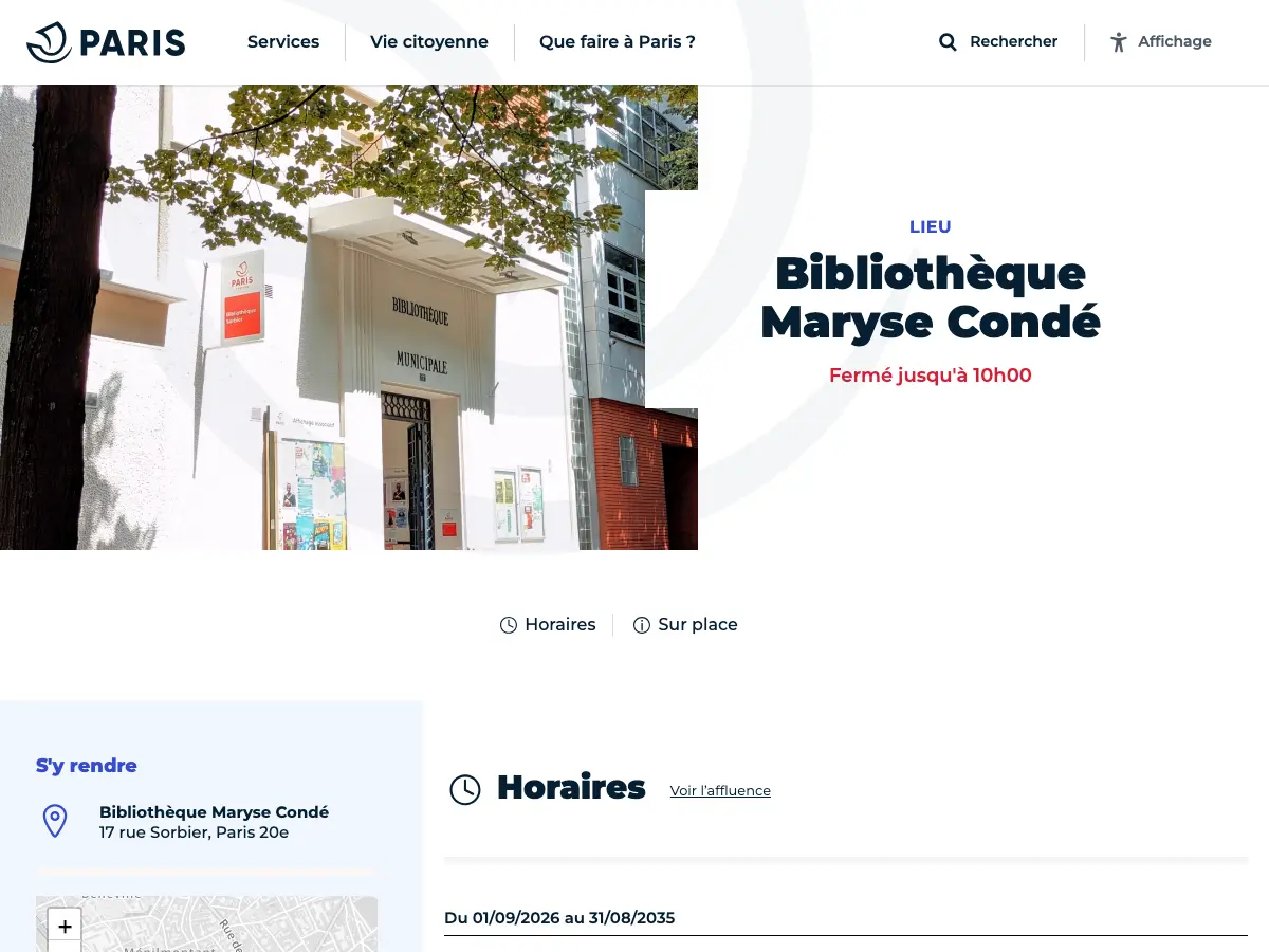 Library Maryse Condé's website
