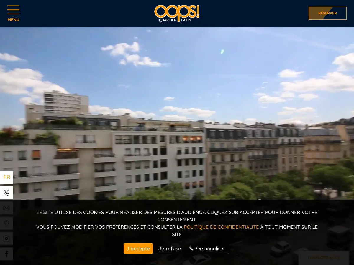 Oops Hostel's website