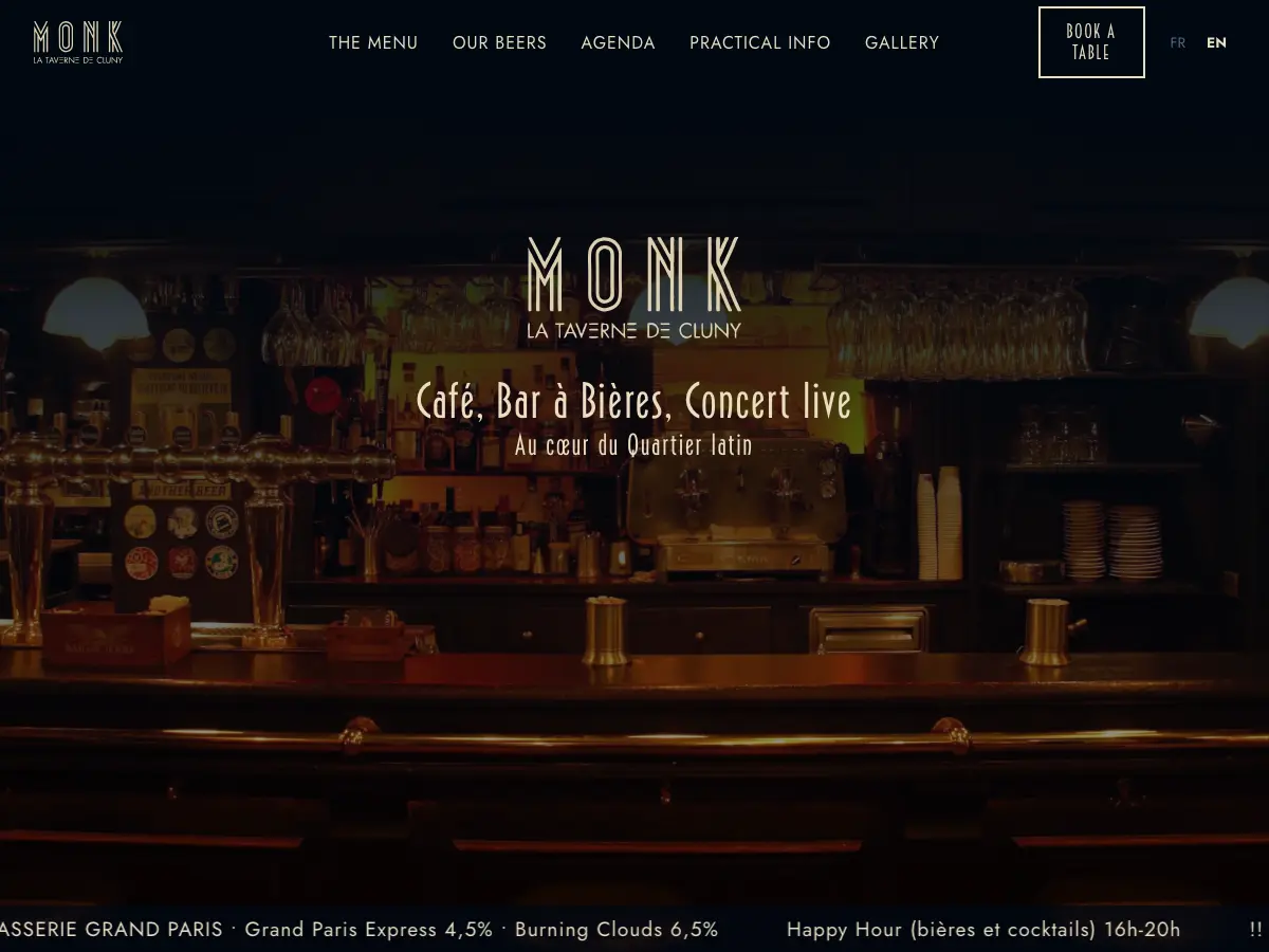 MONK La Taverne de Cluny's website