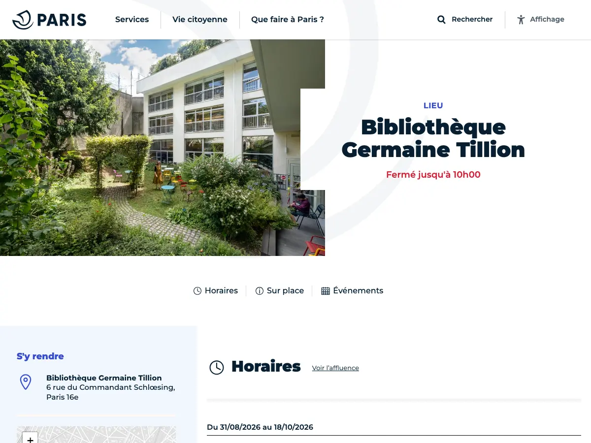 Germaine Tillion Library's website