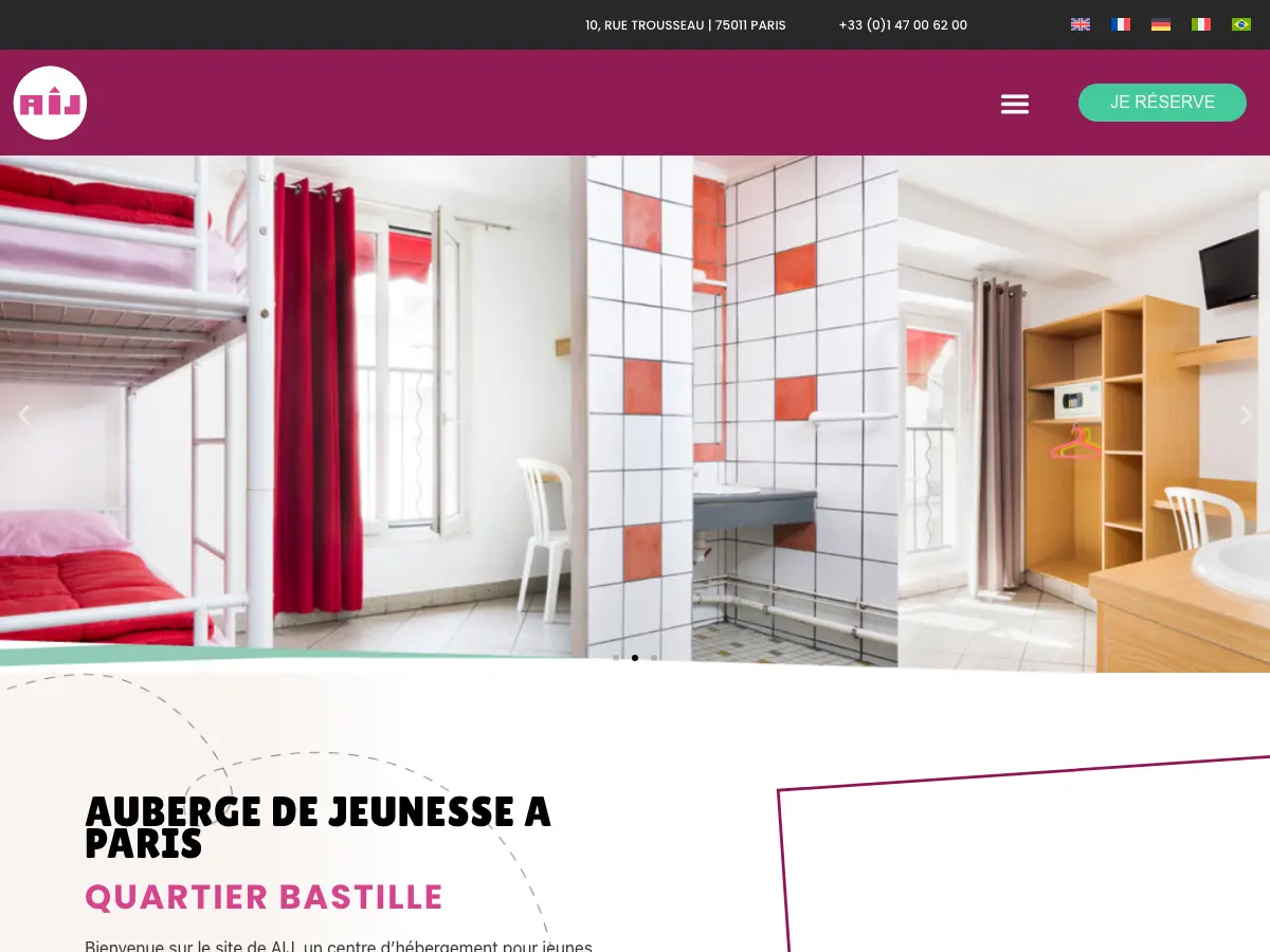 International Youth Hostel's website