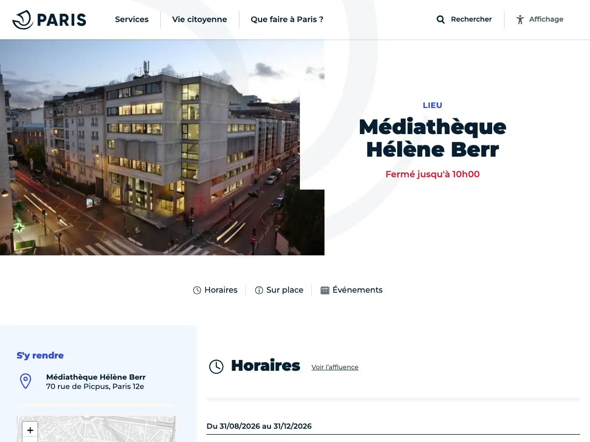 Médiathèque Hélène Berr's website