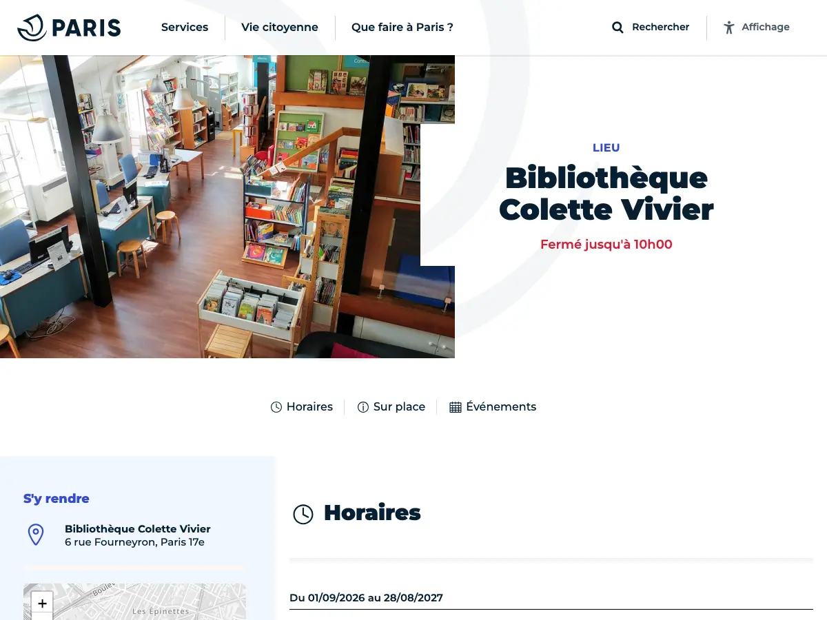Library Colette Vivier's website