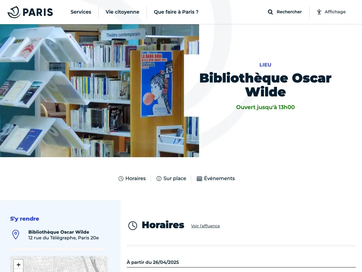 Bibliothèque Oscar Wilde's website