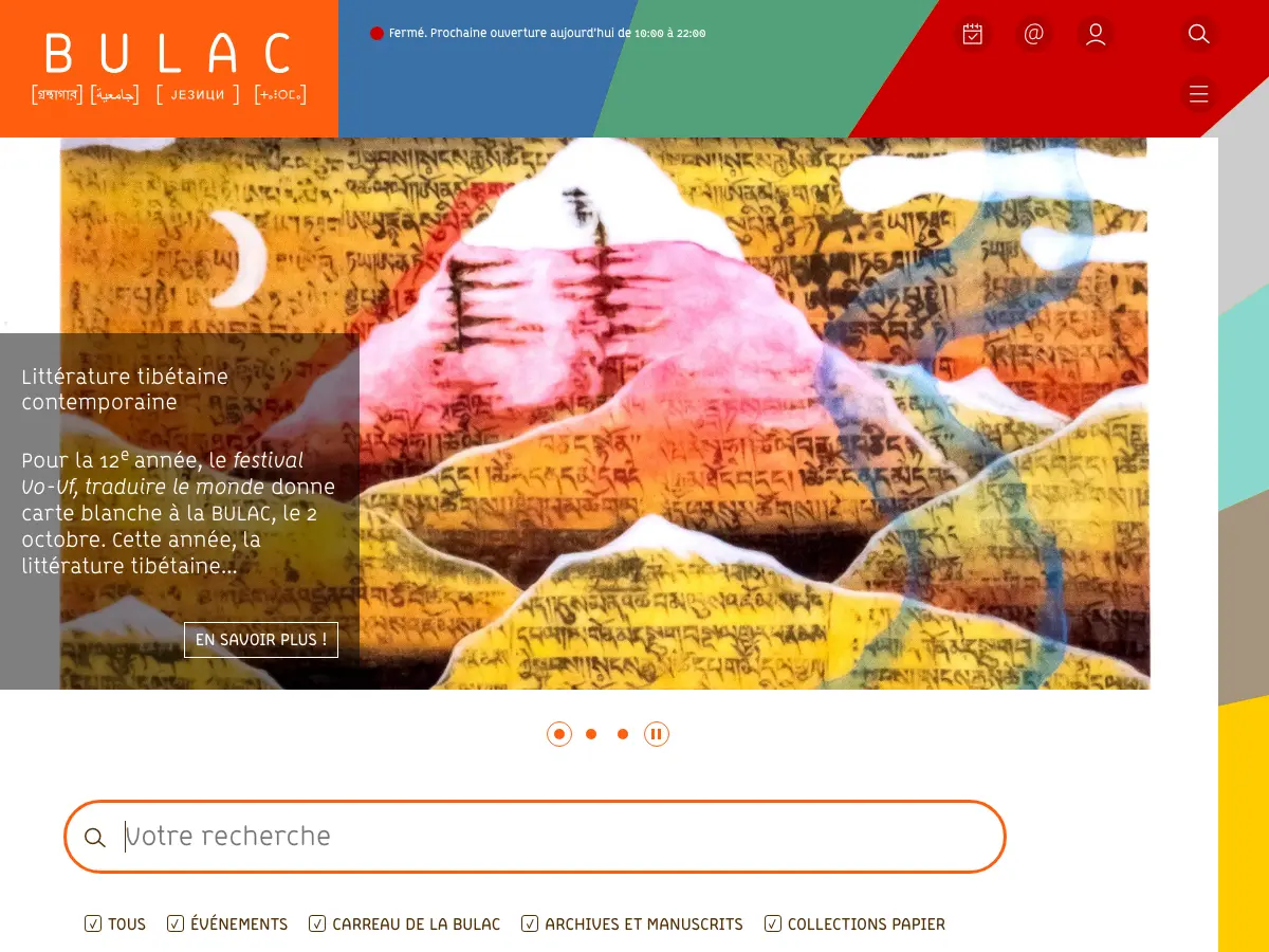 BULAC - Bibliothèque Universitaire des Langues et Civilisations's website