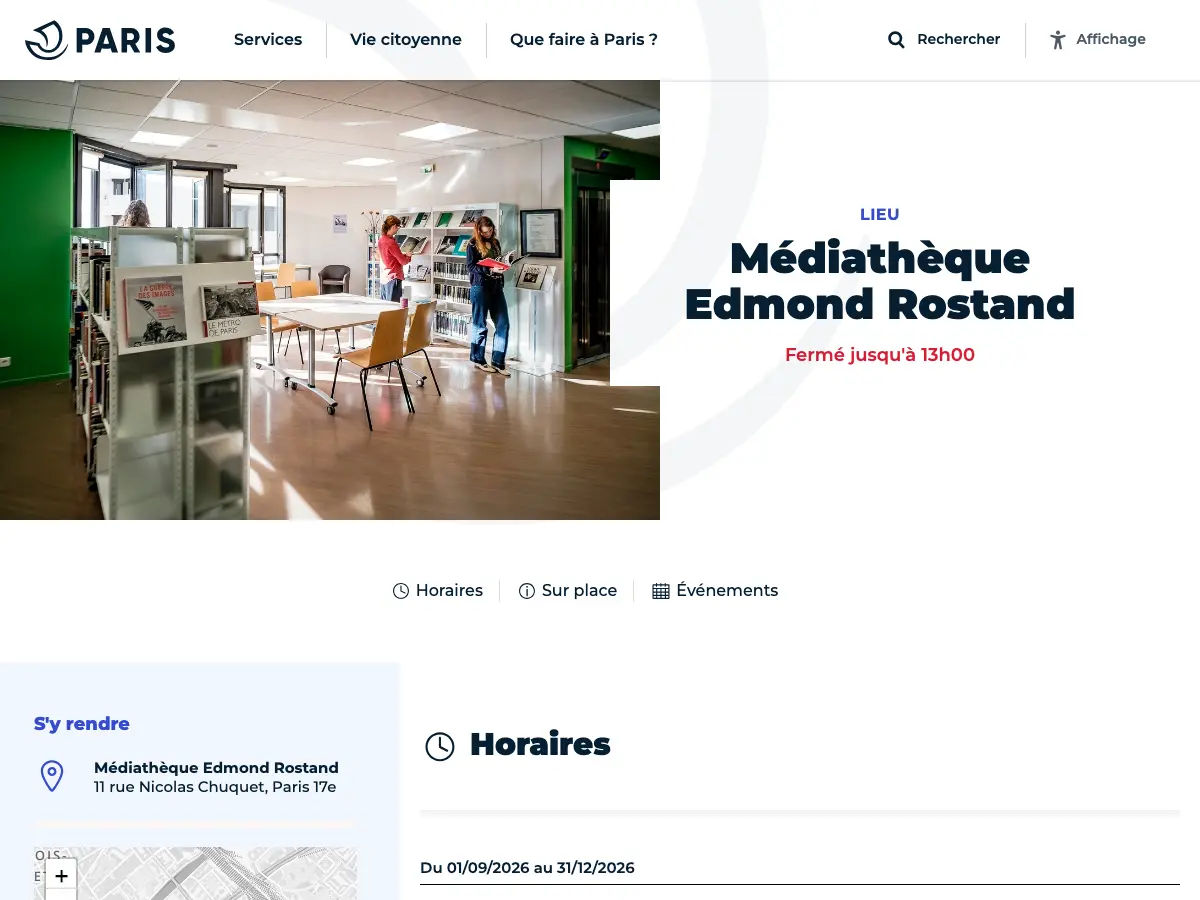 Médiathèque Edmond Rostand's website