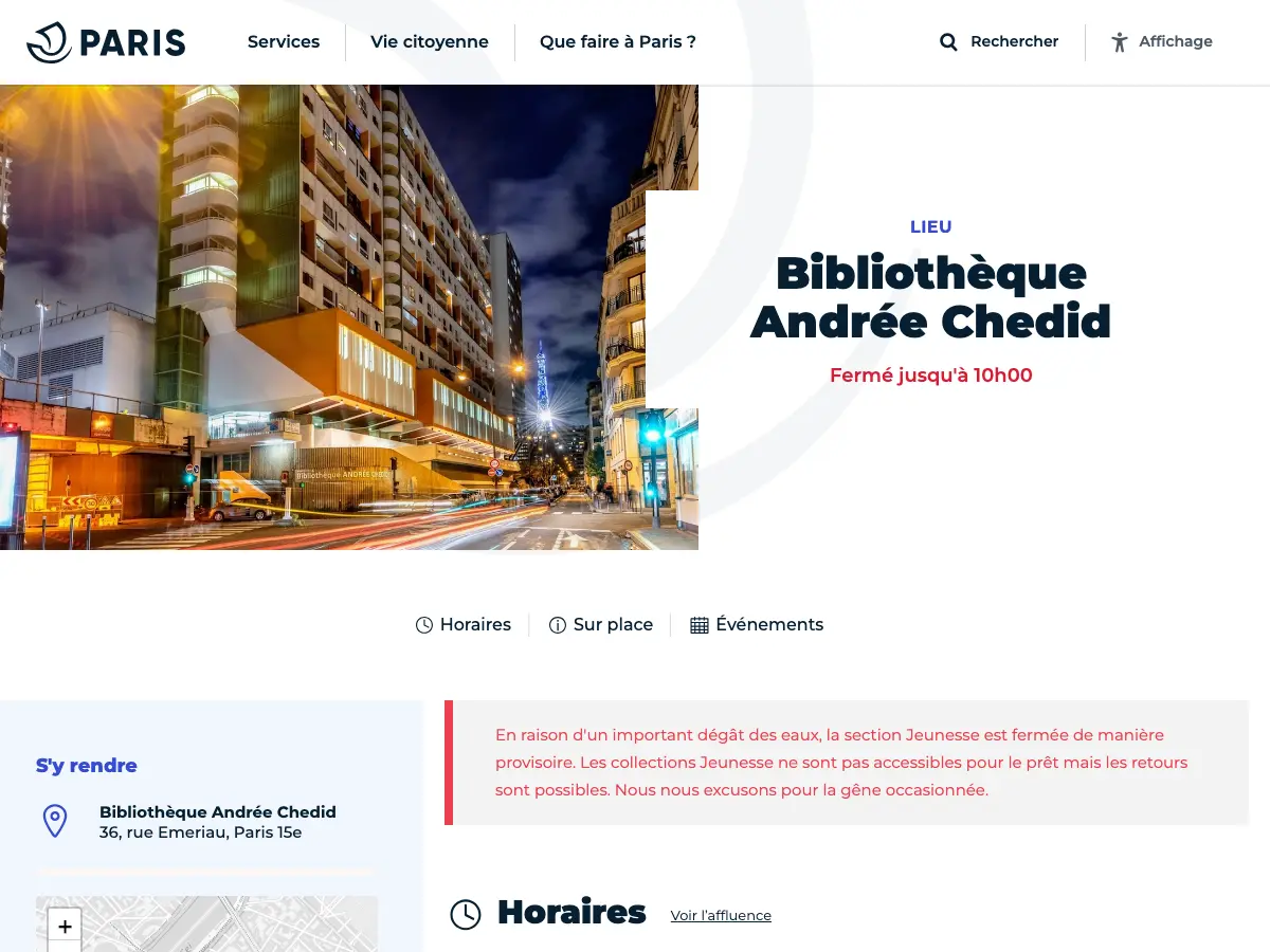 Bibliothèque Andrée Chedid's website