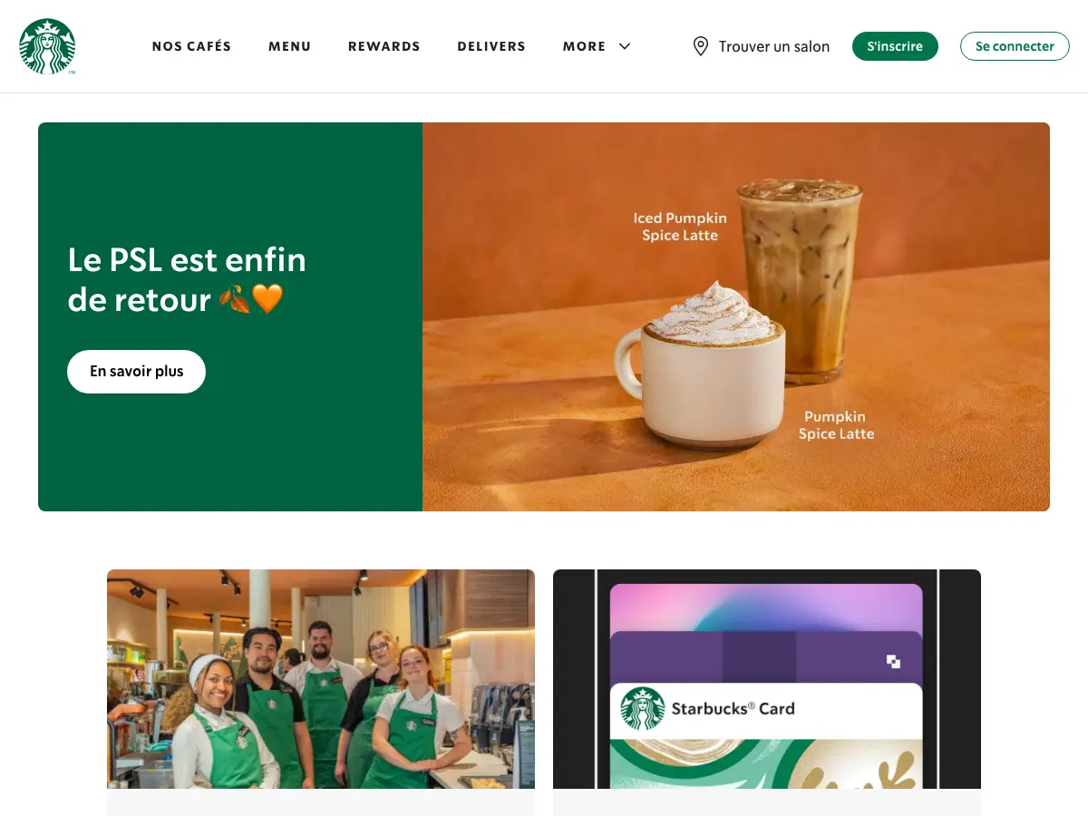 Starbucks's website