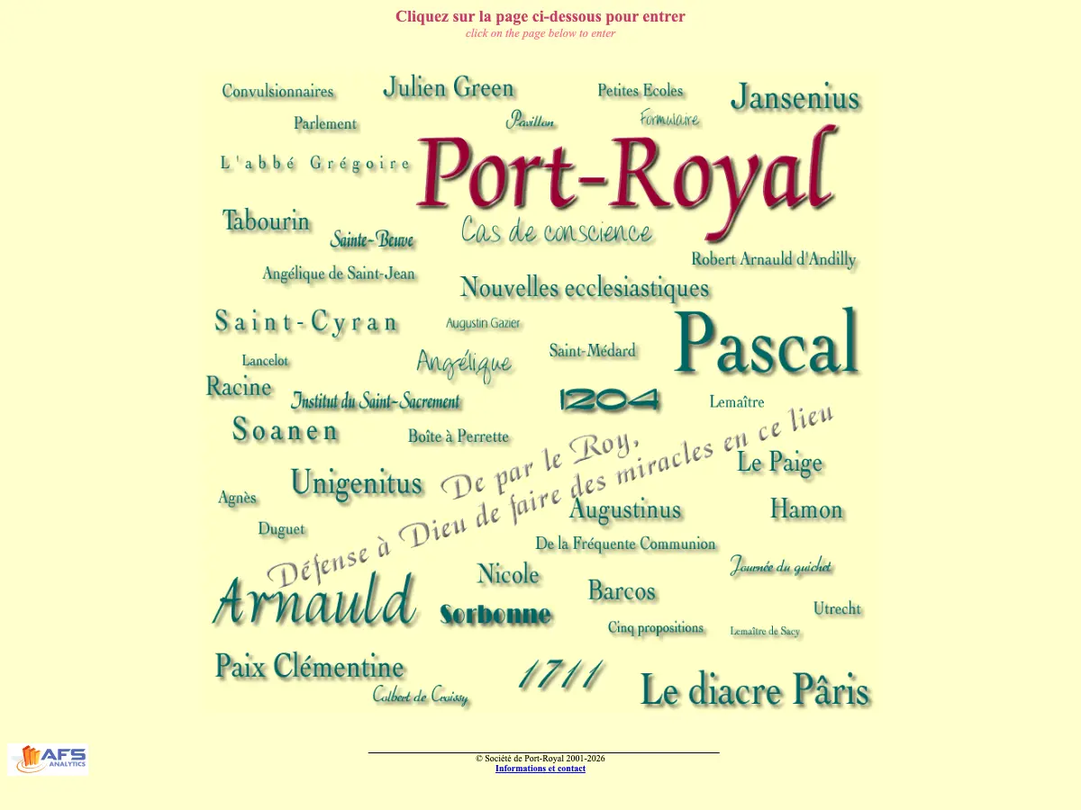 Bibliothèque de Port-Royal's website