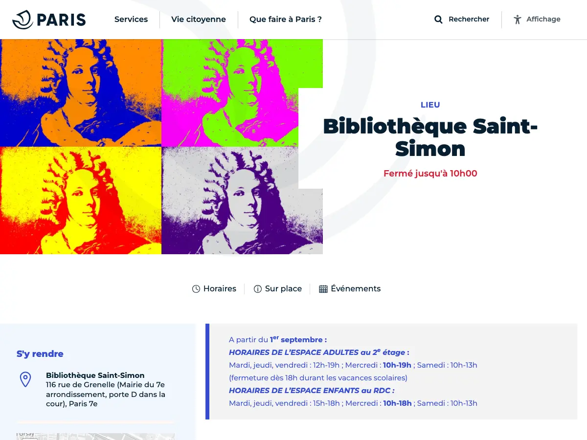 Library Saint-Simon's website