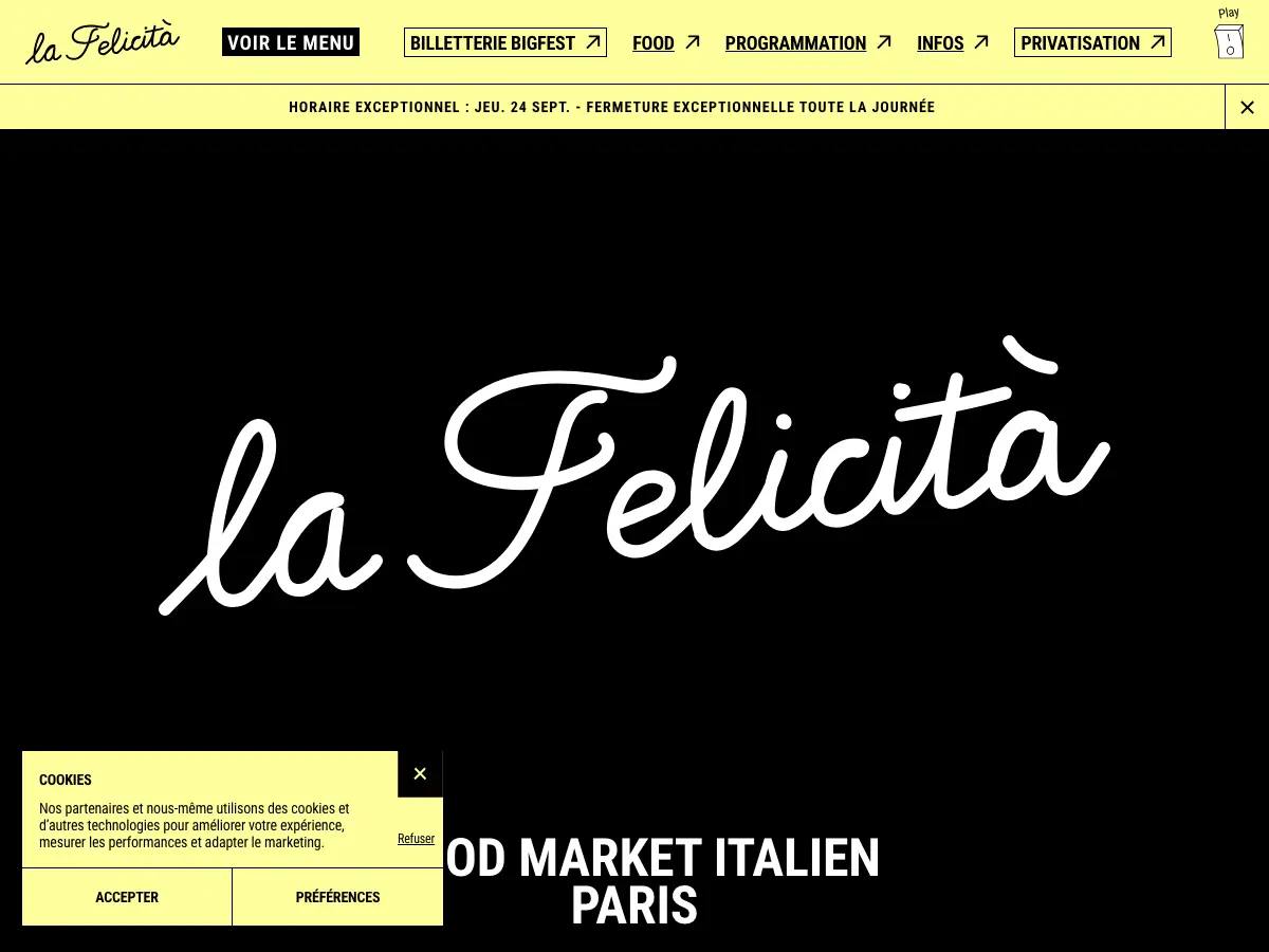 La Felicità's website