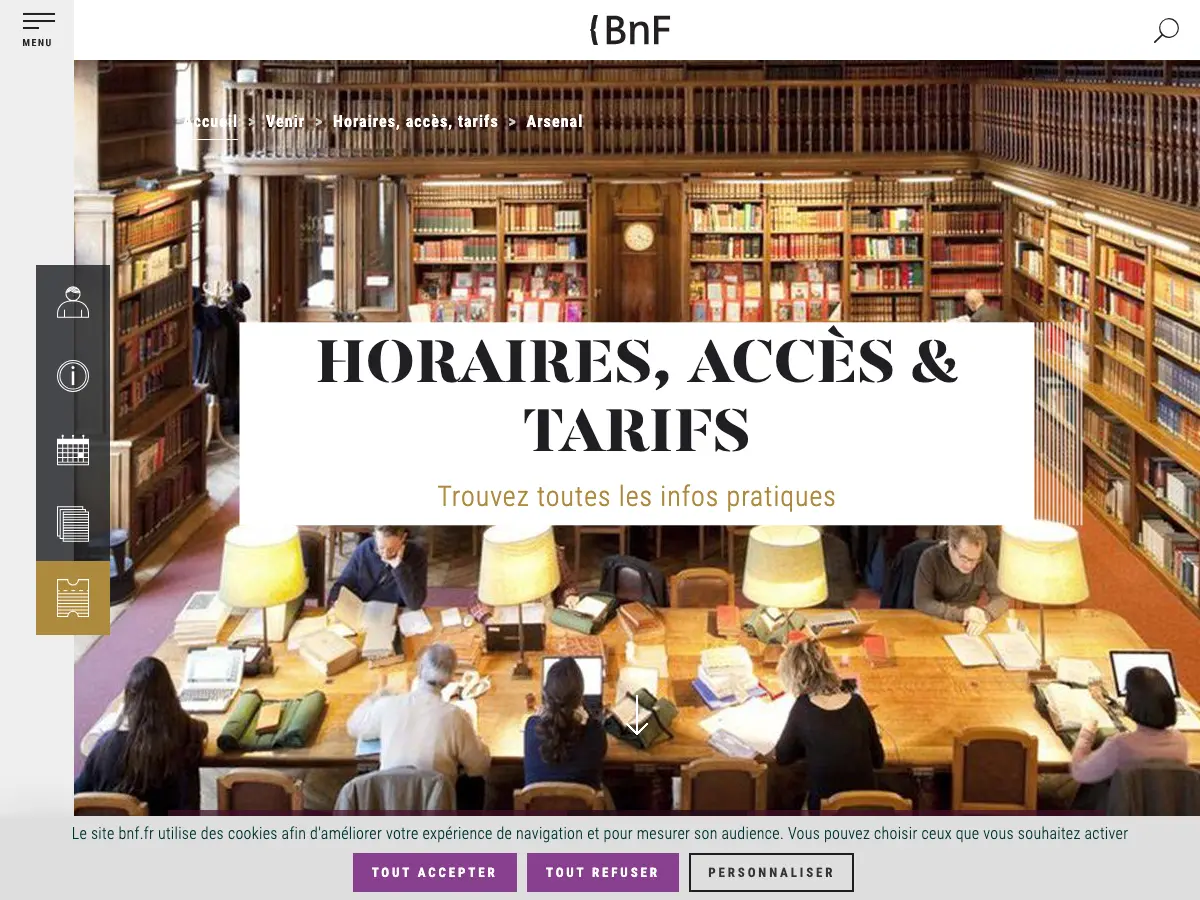 Bibliothèque de l'Arsenal's website