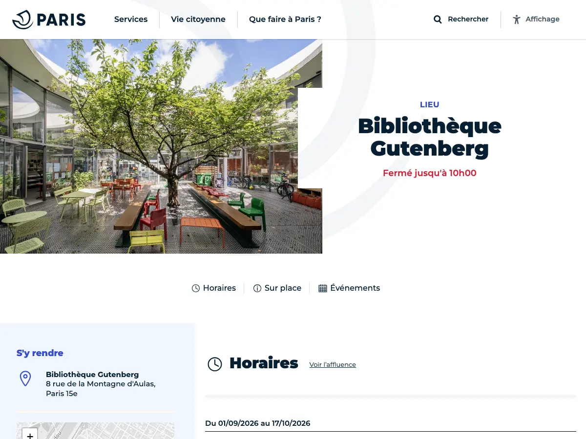 Bibliothèque Gutenberg's website