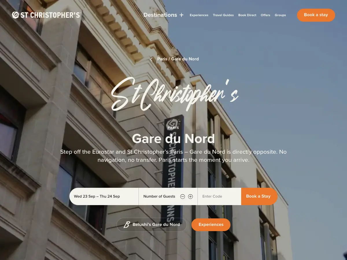 St Christopher's Inn Gare du Nord's website