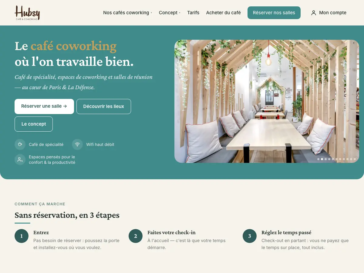 Hubsy café & coworking | Saint-Lazare's website