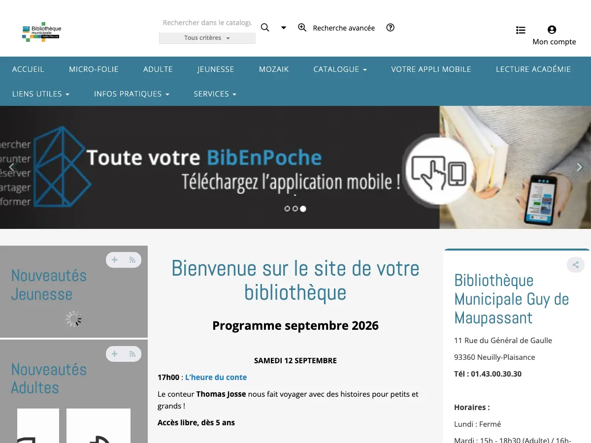 Guy De Maupassant Public Library's website